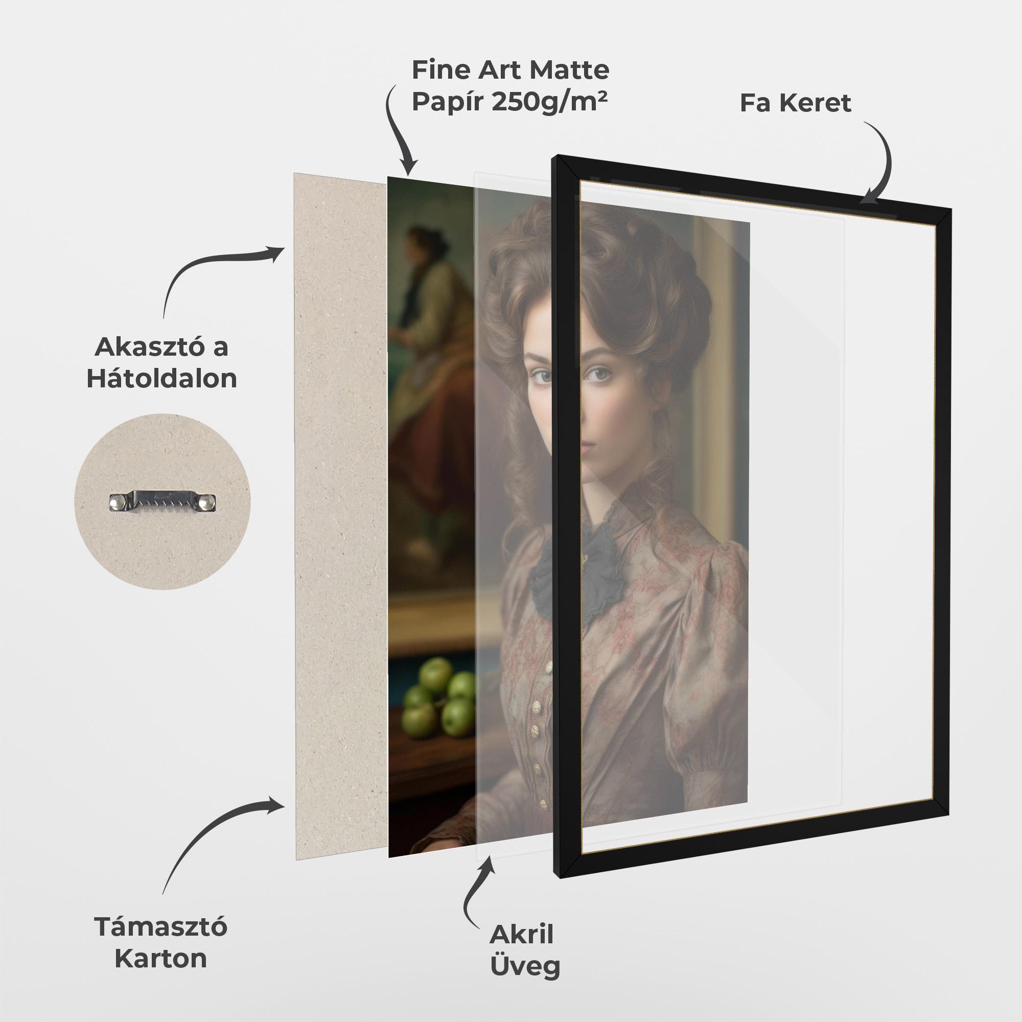 Keretezett Poszter Green Vintage Apple mockup 1