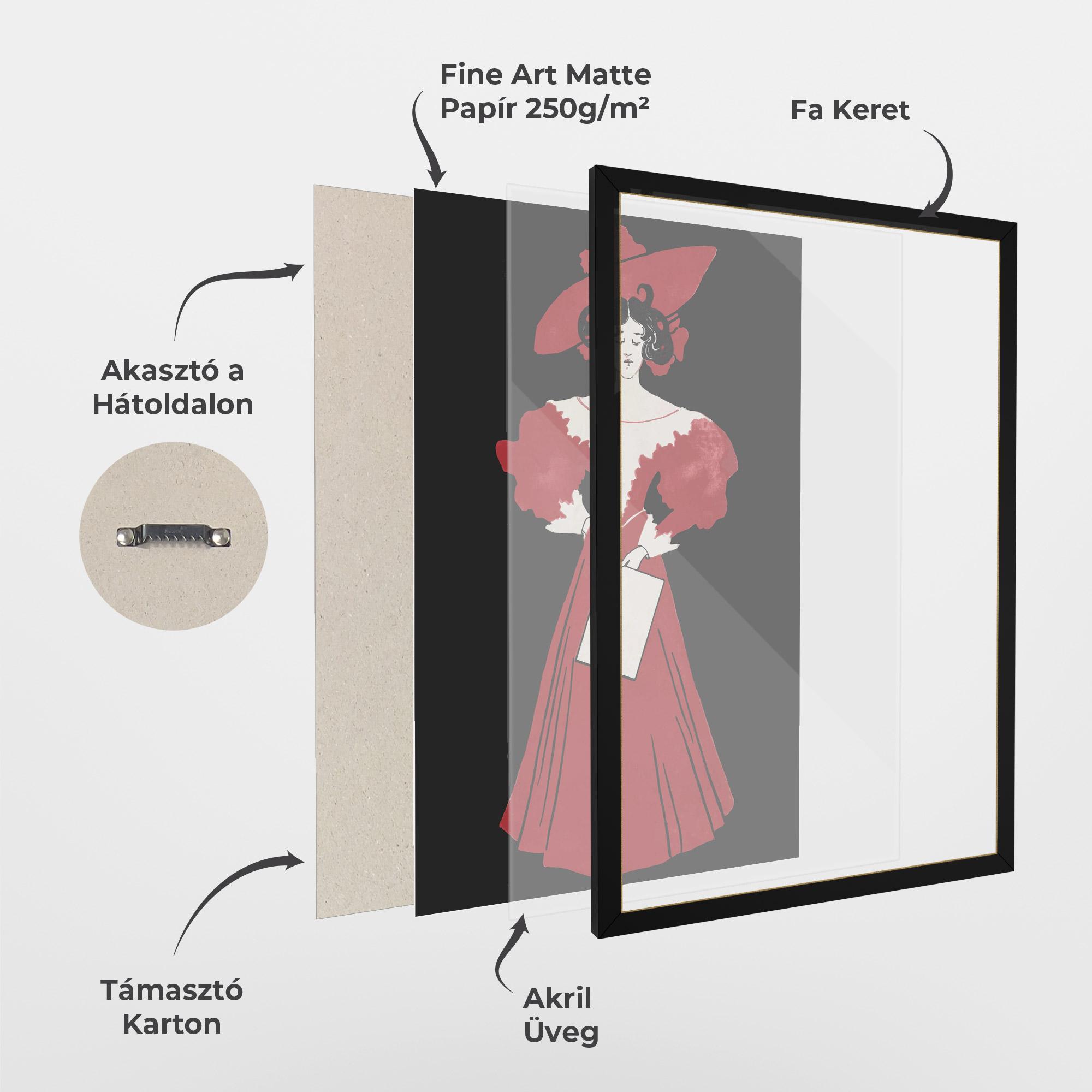 Keretezett Poszter Old Red Dress mockup 1