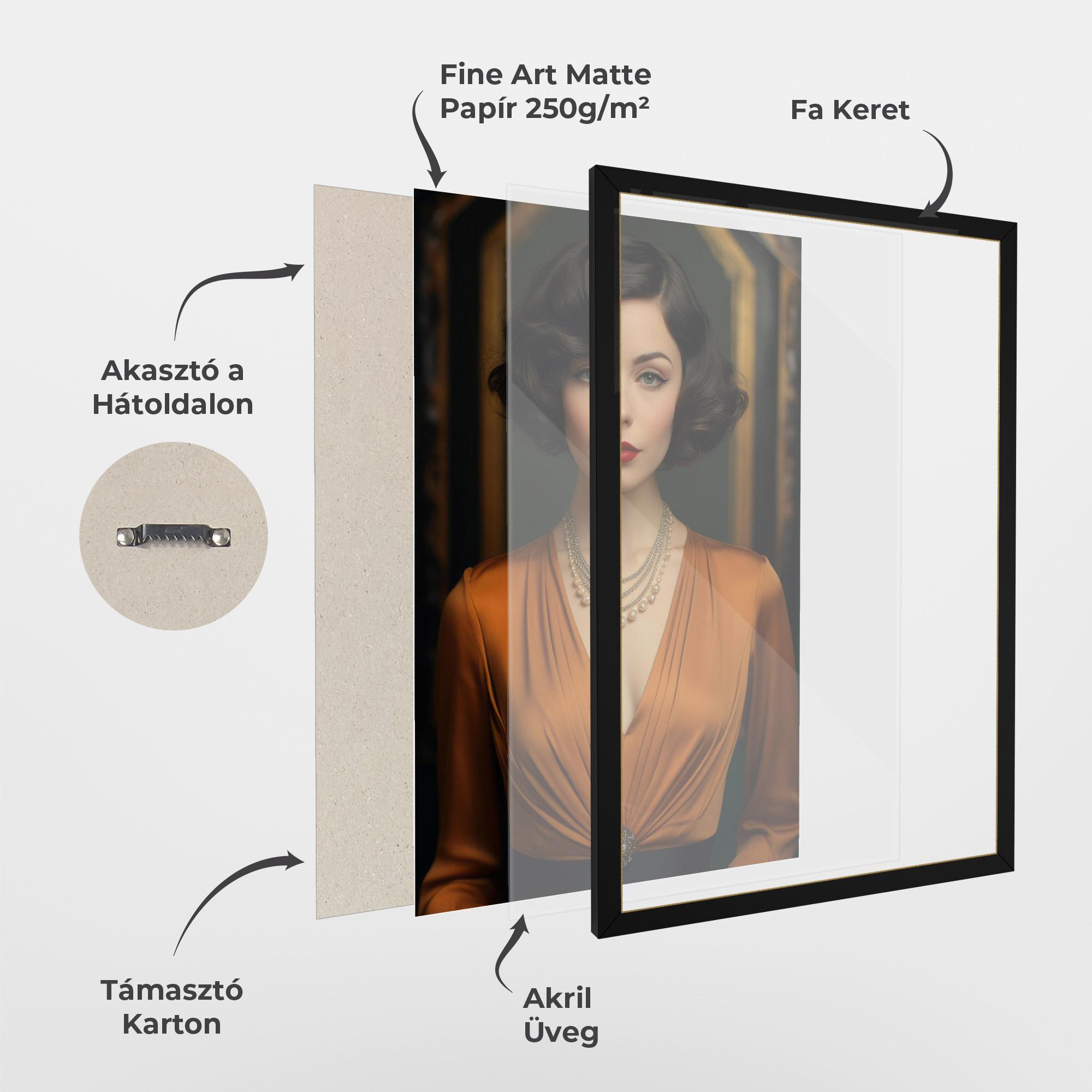 Keretezett Poszter Orange Blouse Pearls mockup 1