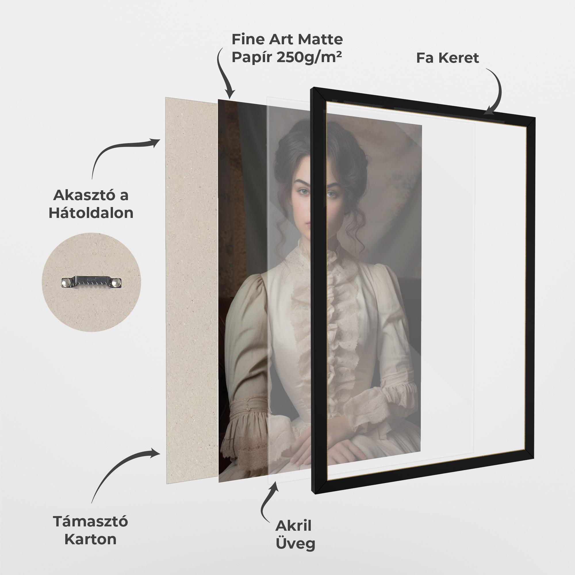 Keretezett Poszter Pretty Vintage Dress mockup 1