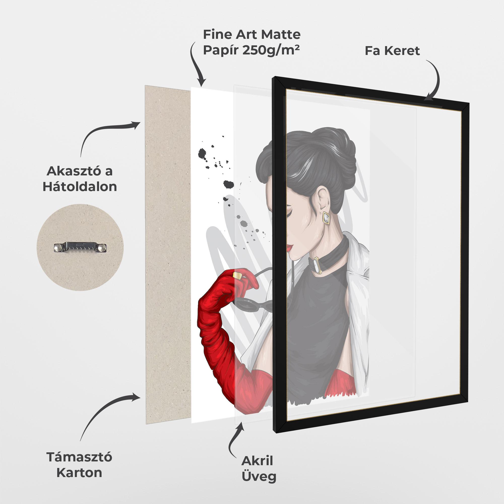 Keretezett Poszter Vintage Red Gloves mockup 1