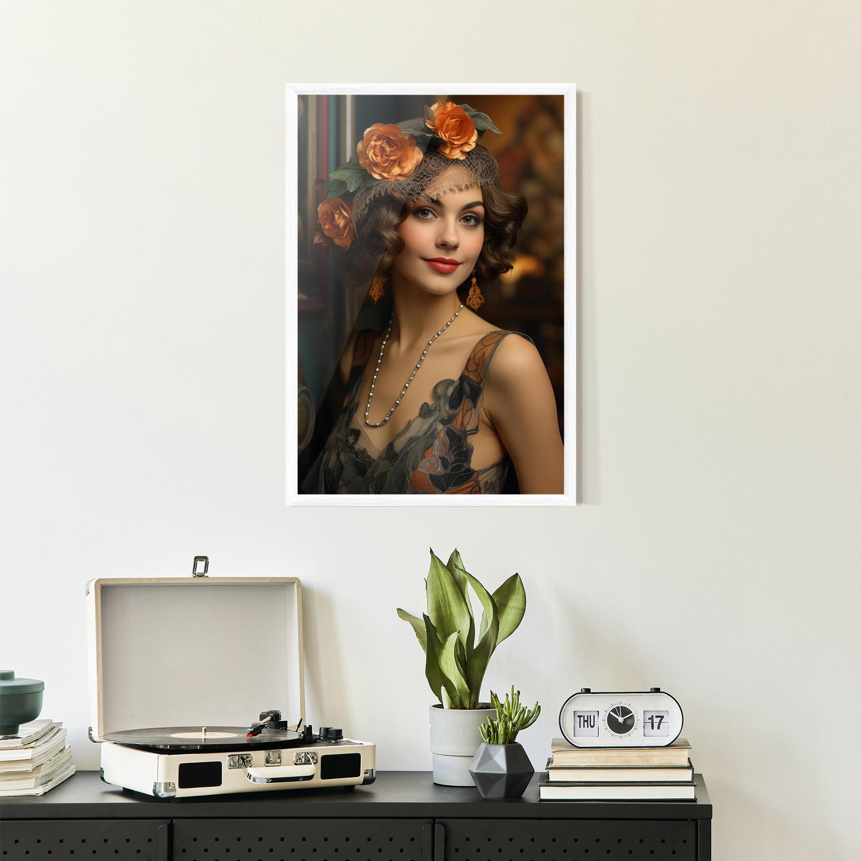 Keretezett Poszter Orange Vintage Roses mockup 2