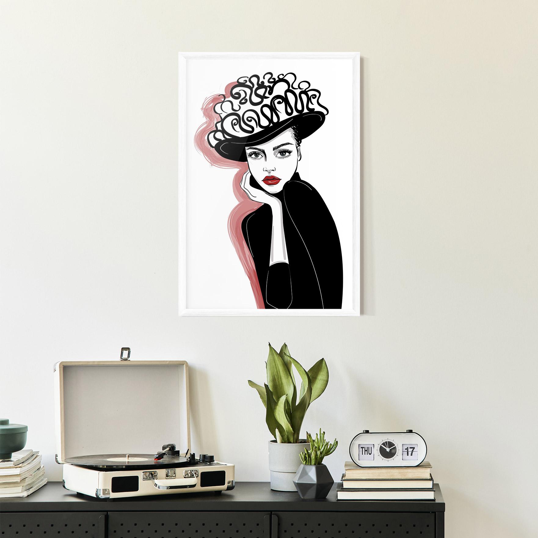 Keretezett Poszter Vintage Drawing mockup 2