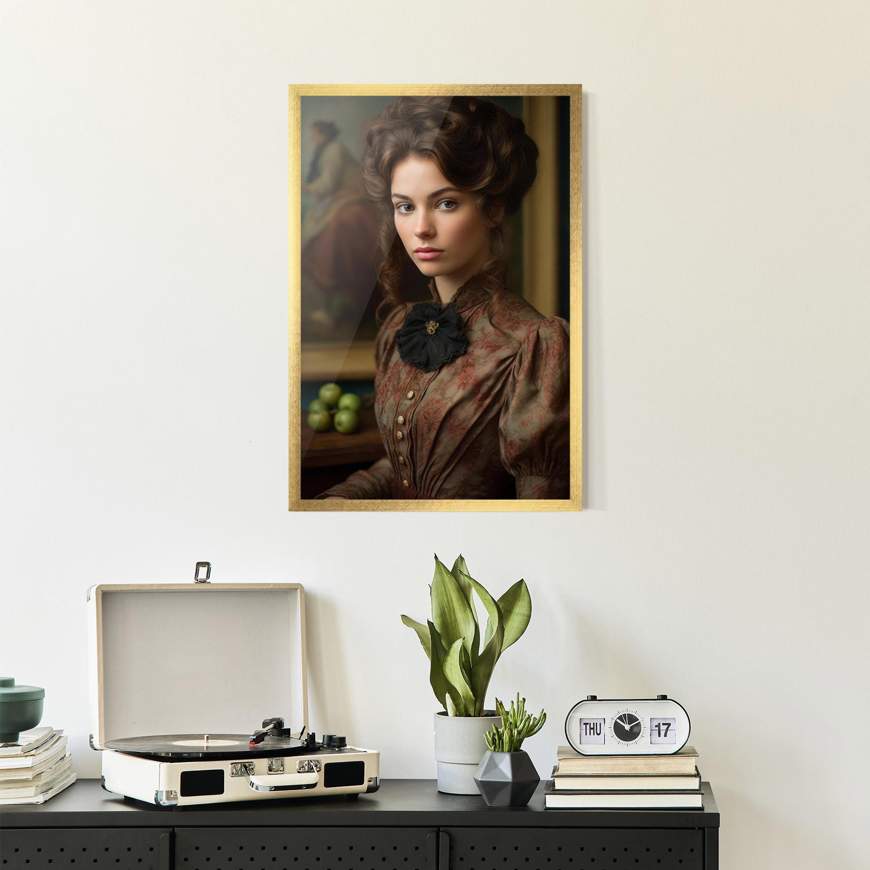 Keretezett Poszter Green Vintage Apple mockup 2