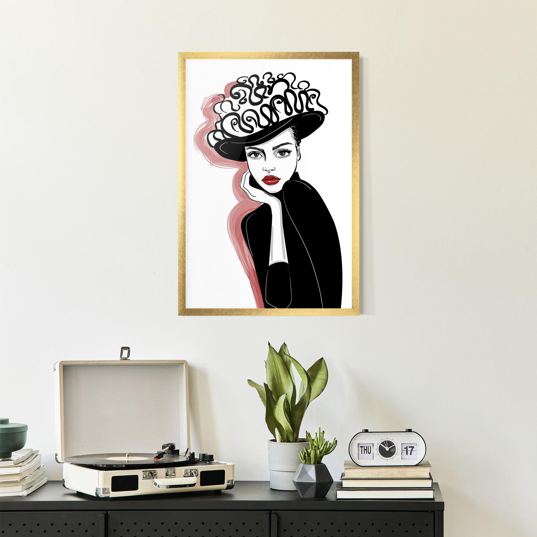 Keretezett Poszter Vintage Drawing mockup 2