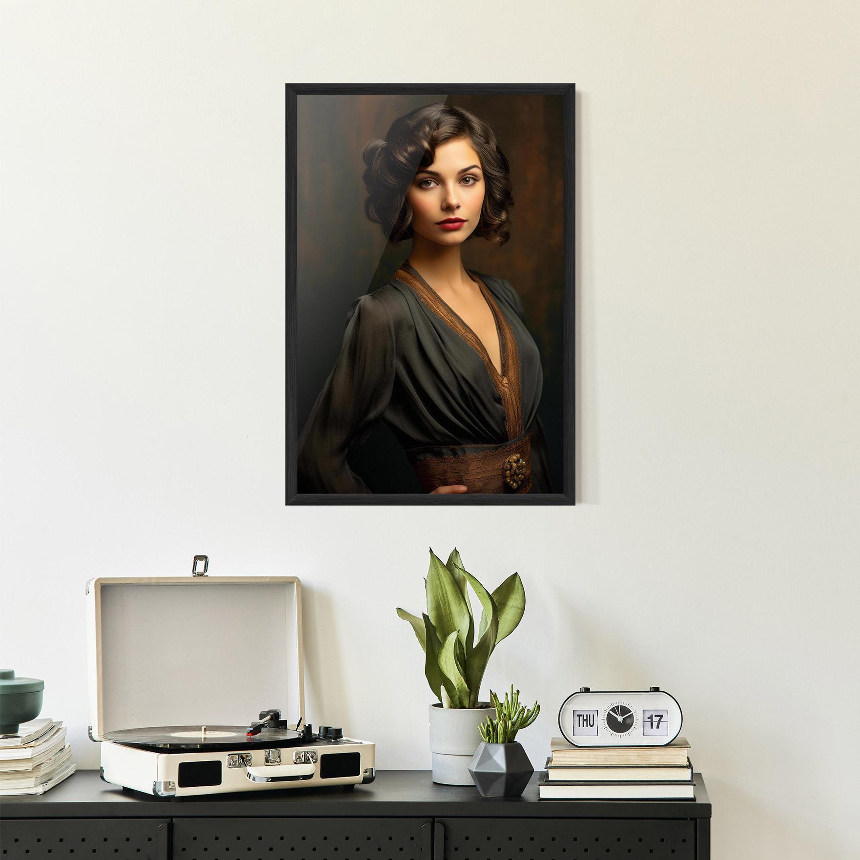 Keretezett Poszter Black Vintage Dress mockup 2