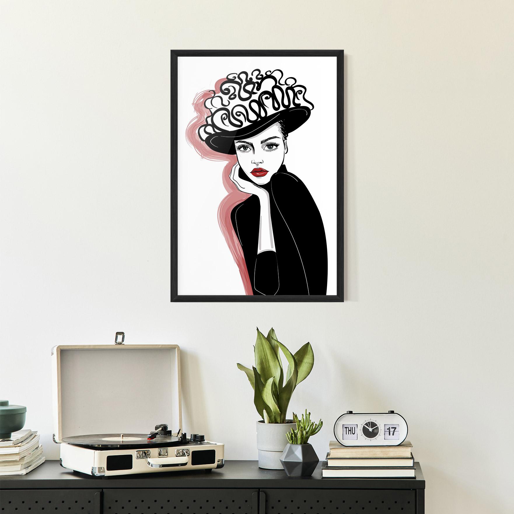 Keretezett Poszter Vintage Drawing mockup 2