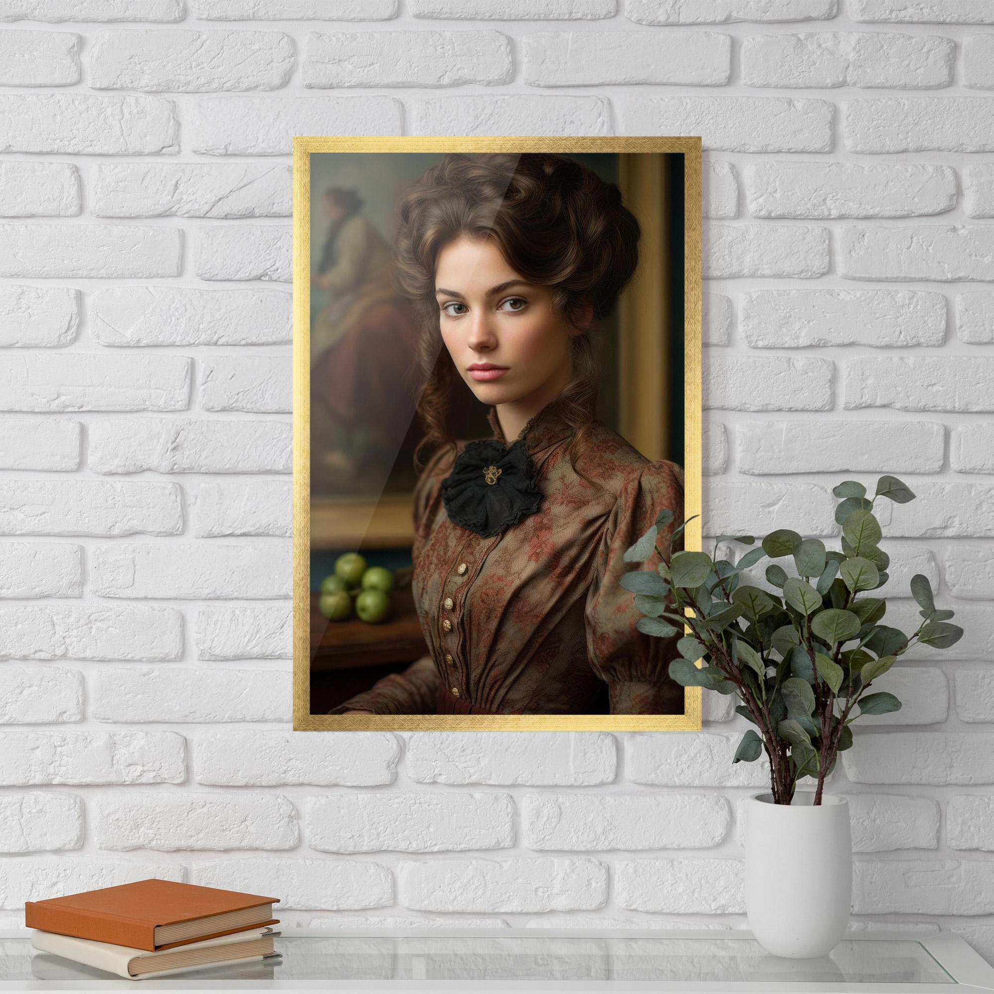 Keretezett Poszter Green Vintage Apple mockup 5