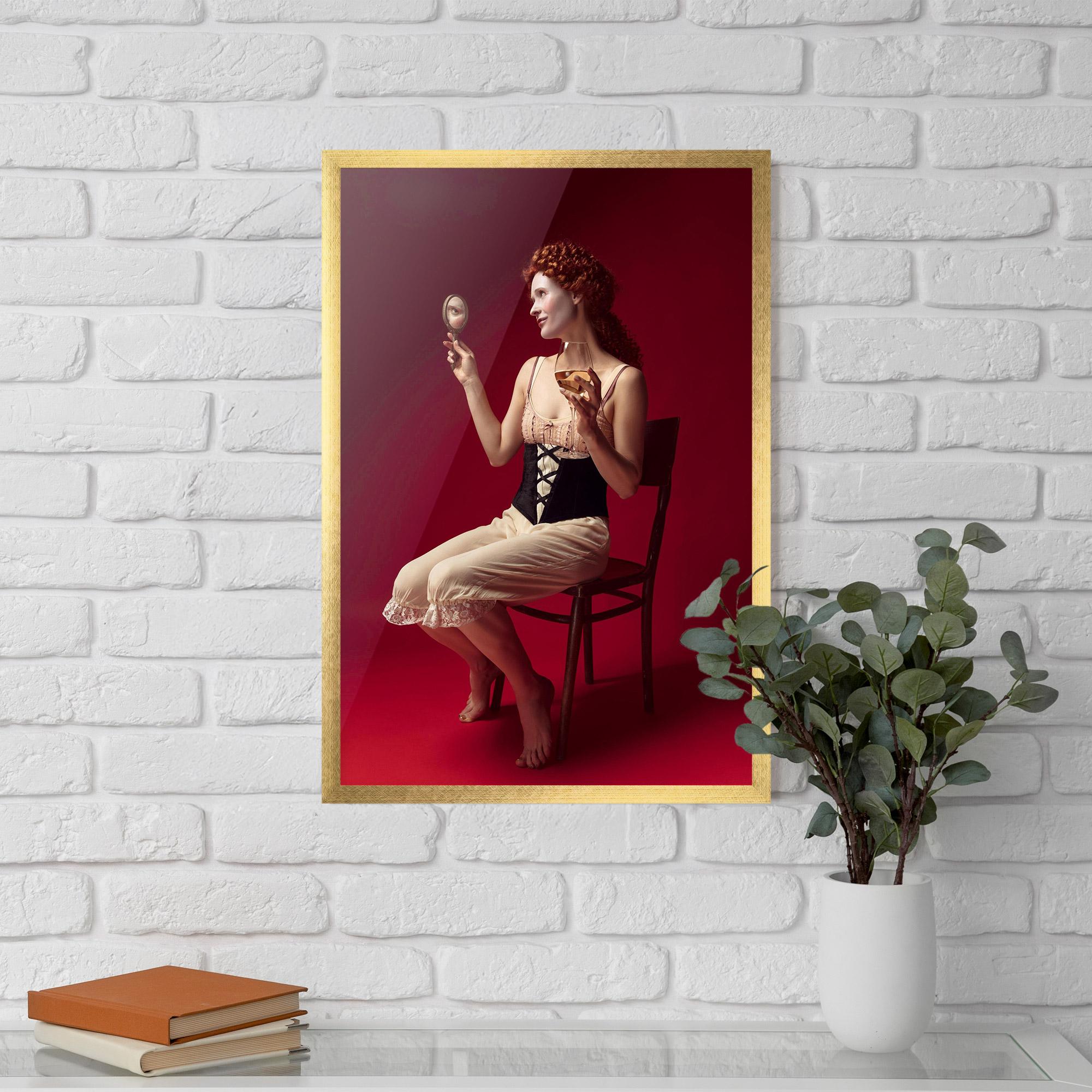 Keretezett Poszter Medieval Redhead Woman mockup 5