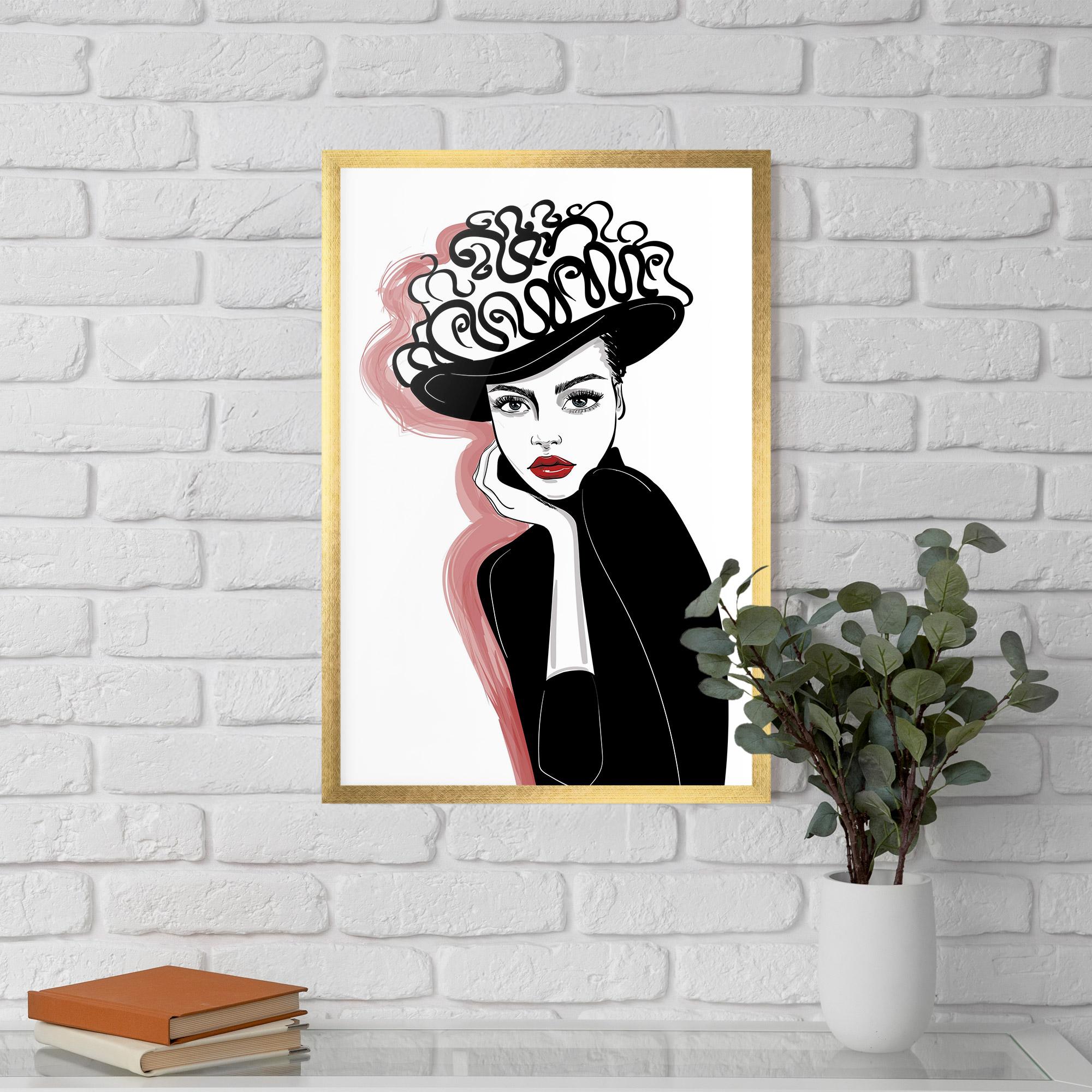 Keretezett Poszter Vintage Drawing mockup 5