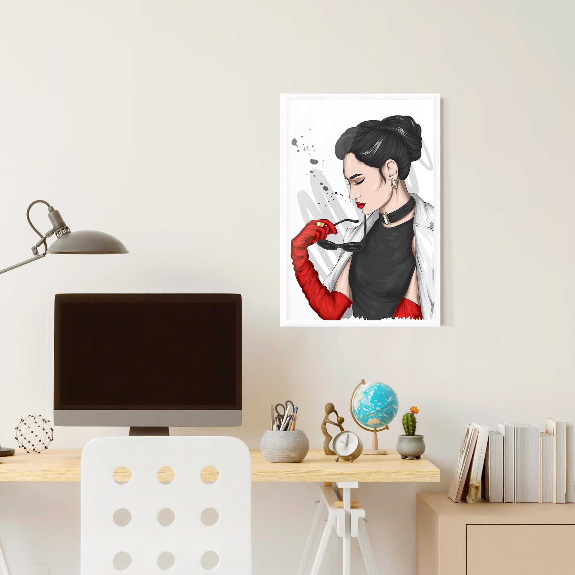 Keretezett Poszter Vintage Red Gloves mockup 6