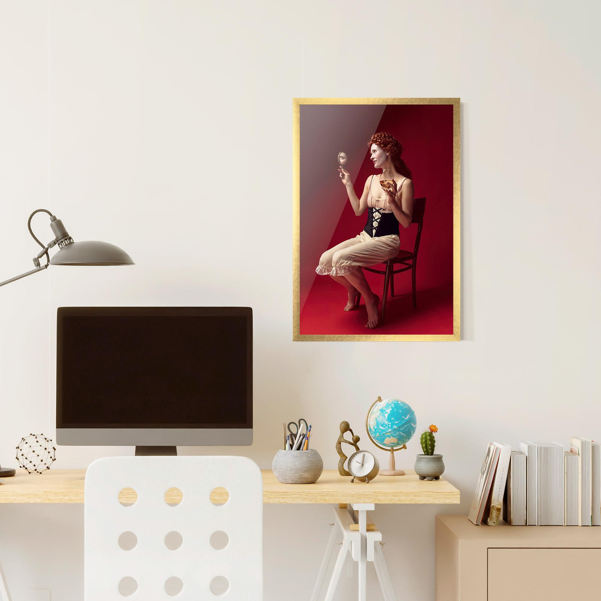 Keretezett Poszter Medieval Redhead Woman mockup 6