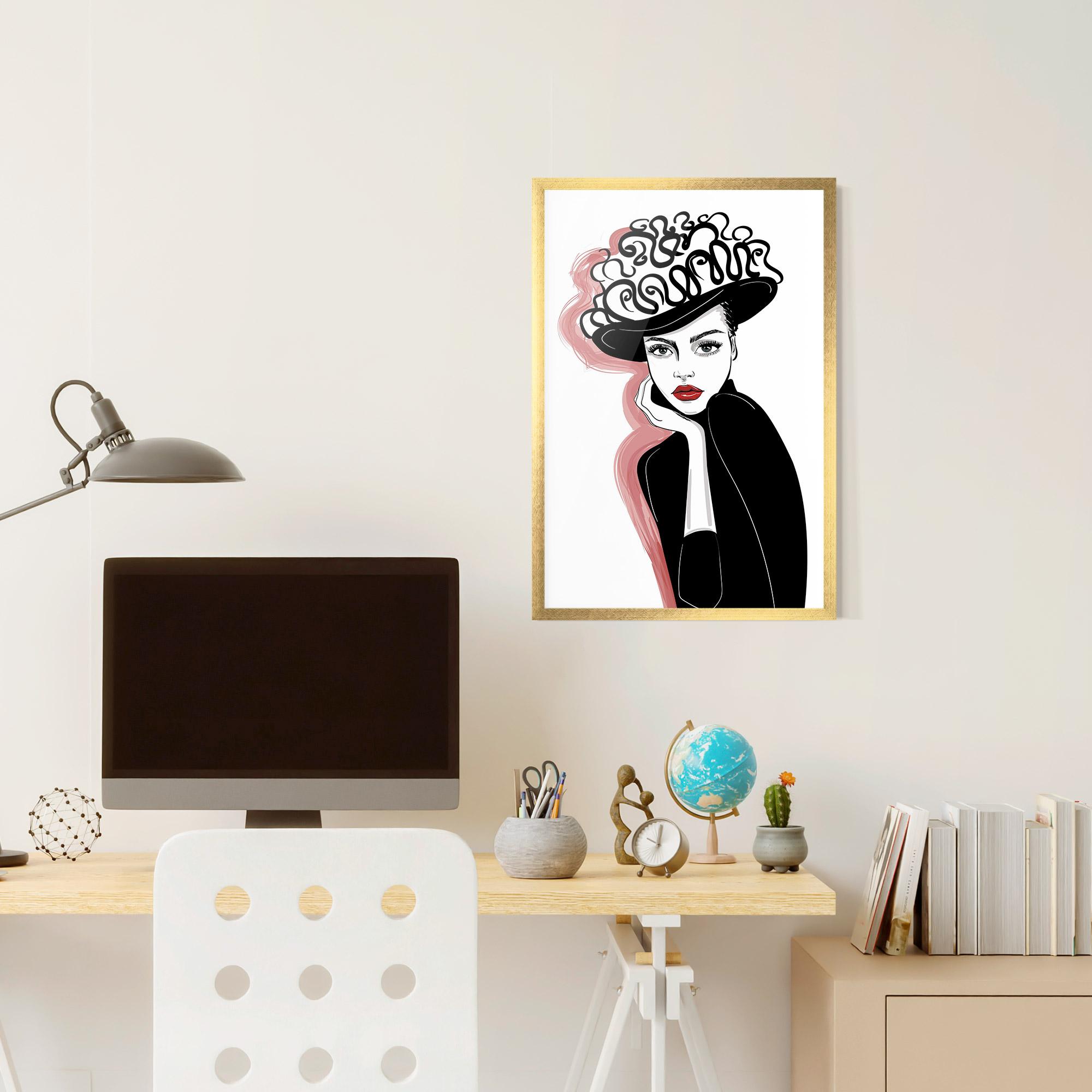 Keretezett Poszter Vintage Drawing mockup 6