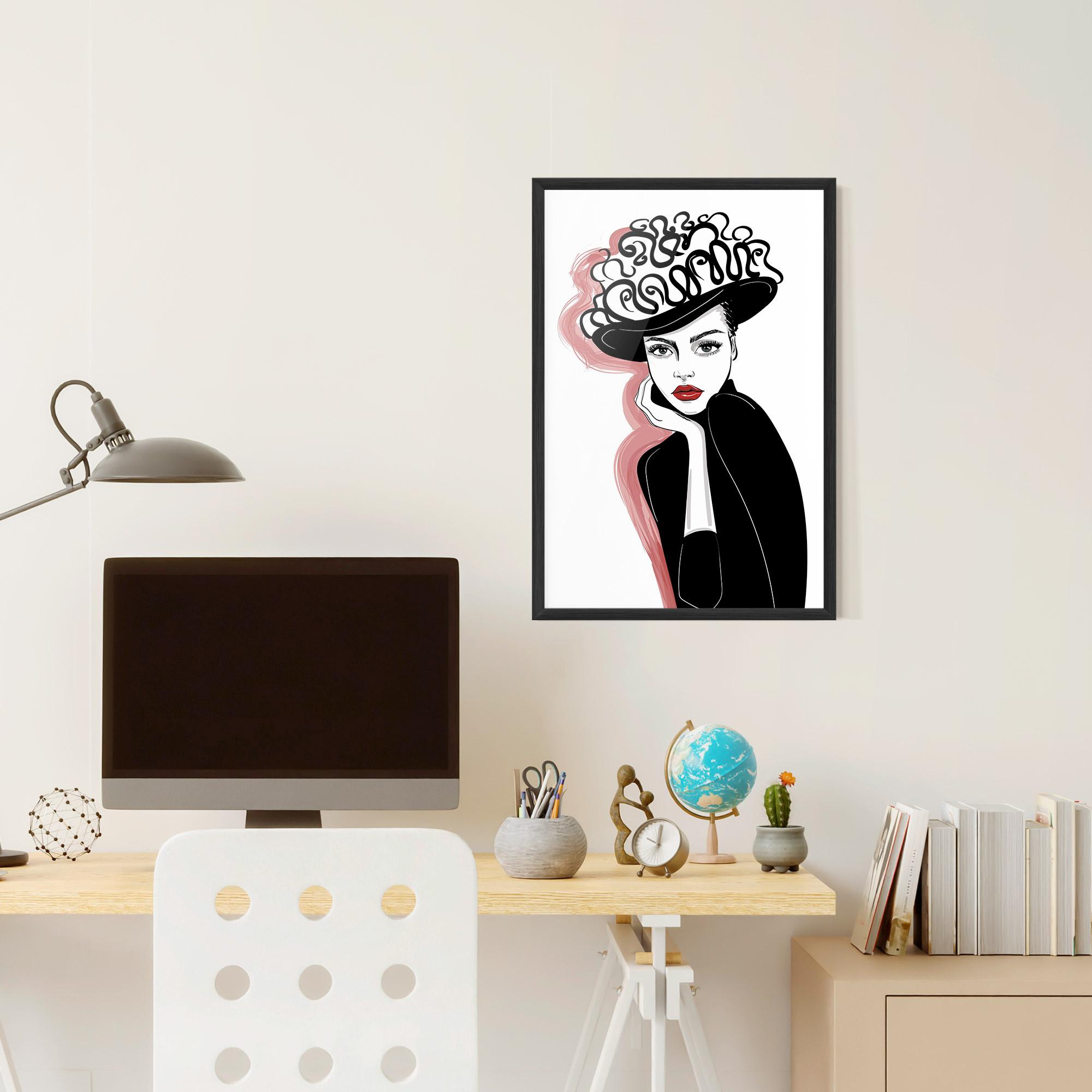 Keretezett Poszter Vintage Drawing mockup 6