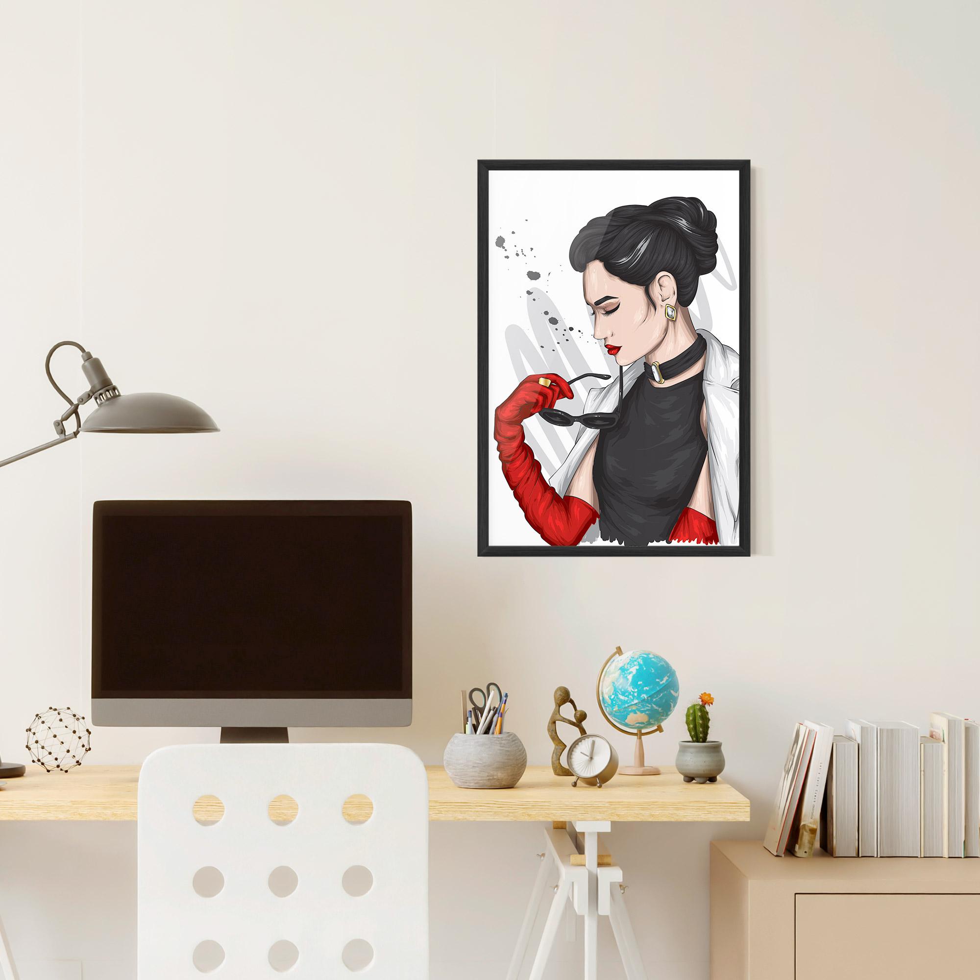 Keretezett Poszter Vintage Red Gloves mockup 6