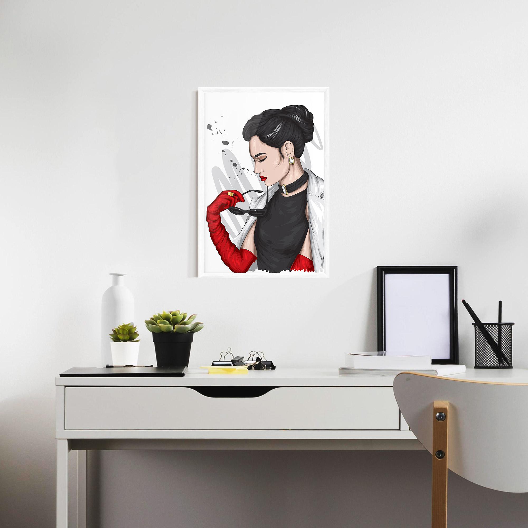 Keretezett Poszter Vintage Red Gloves mockup 7