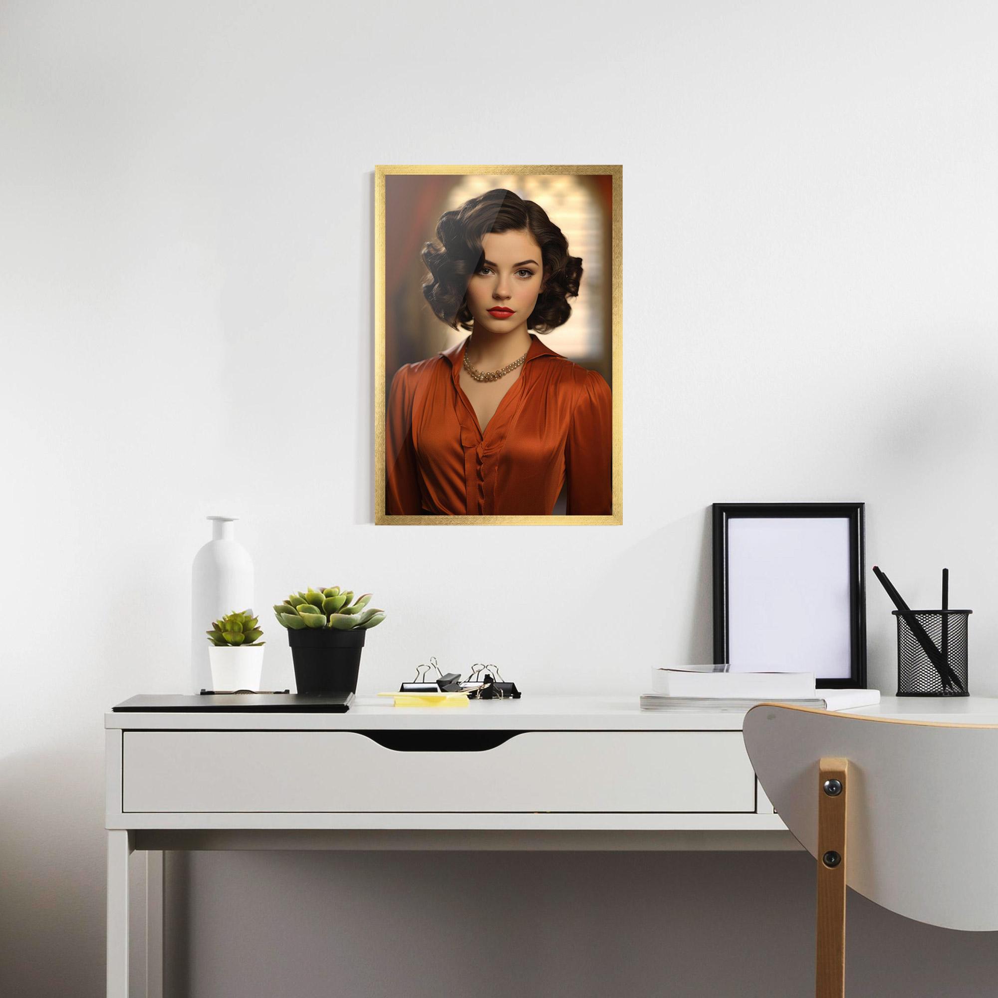 Keretezett Poszter Strong Orange Blouse mockup 7