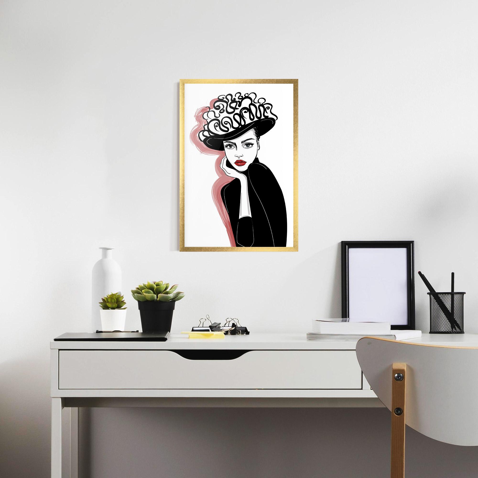 Keretezett Poszter Vintage Drawing mockup 7