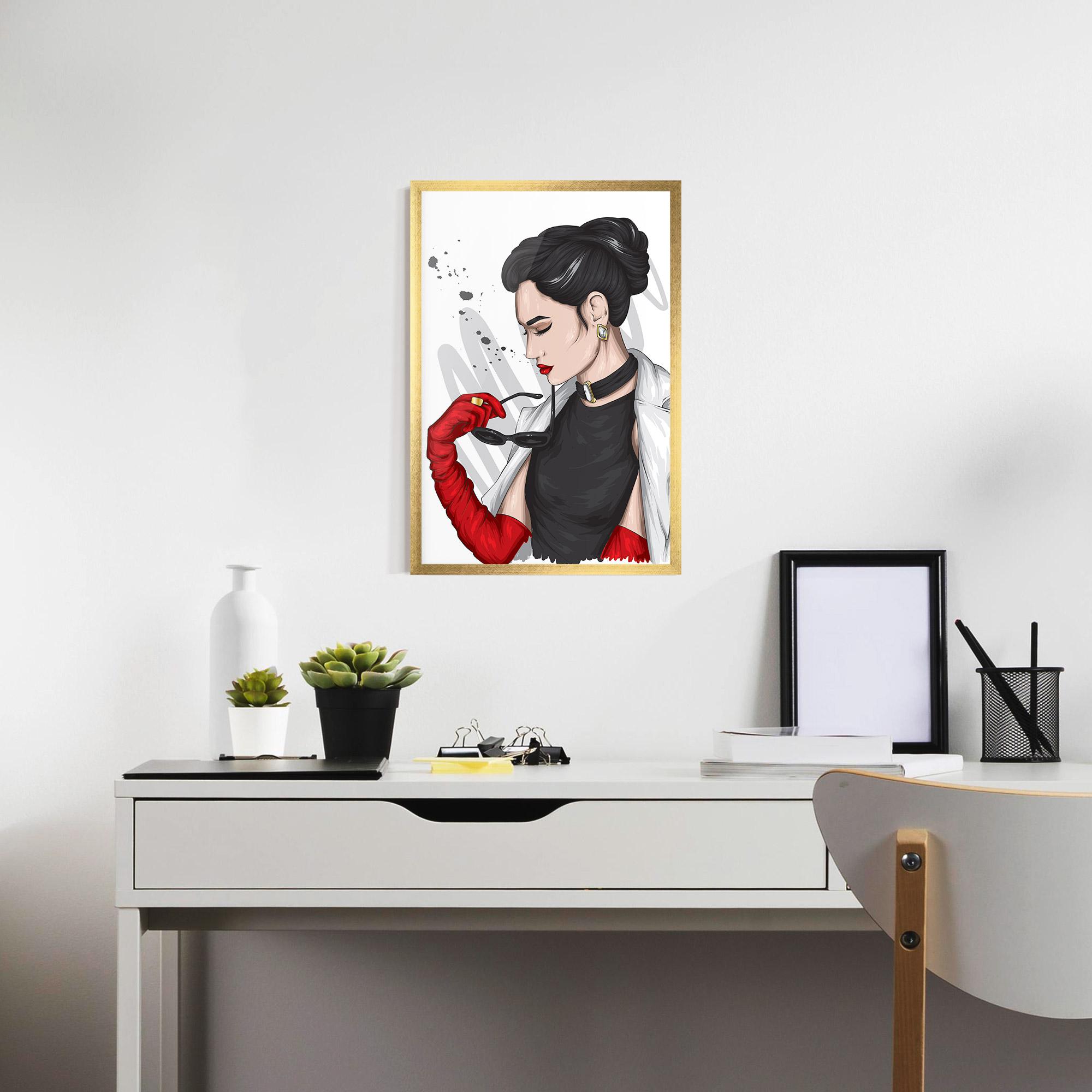 Keretezett Poszter Vintage Red Gloves mockup 7