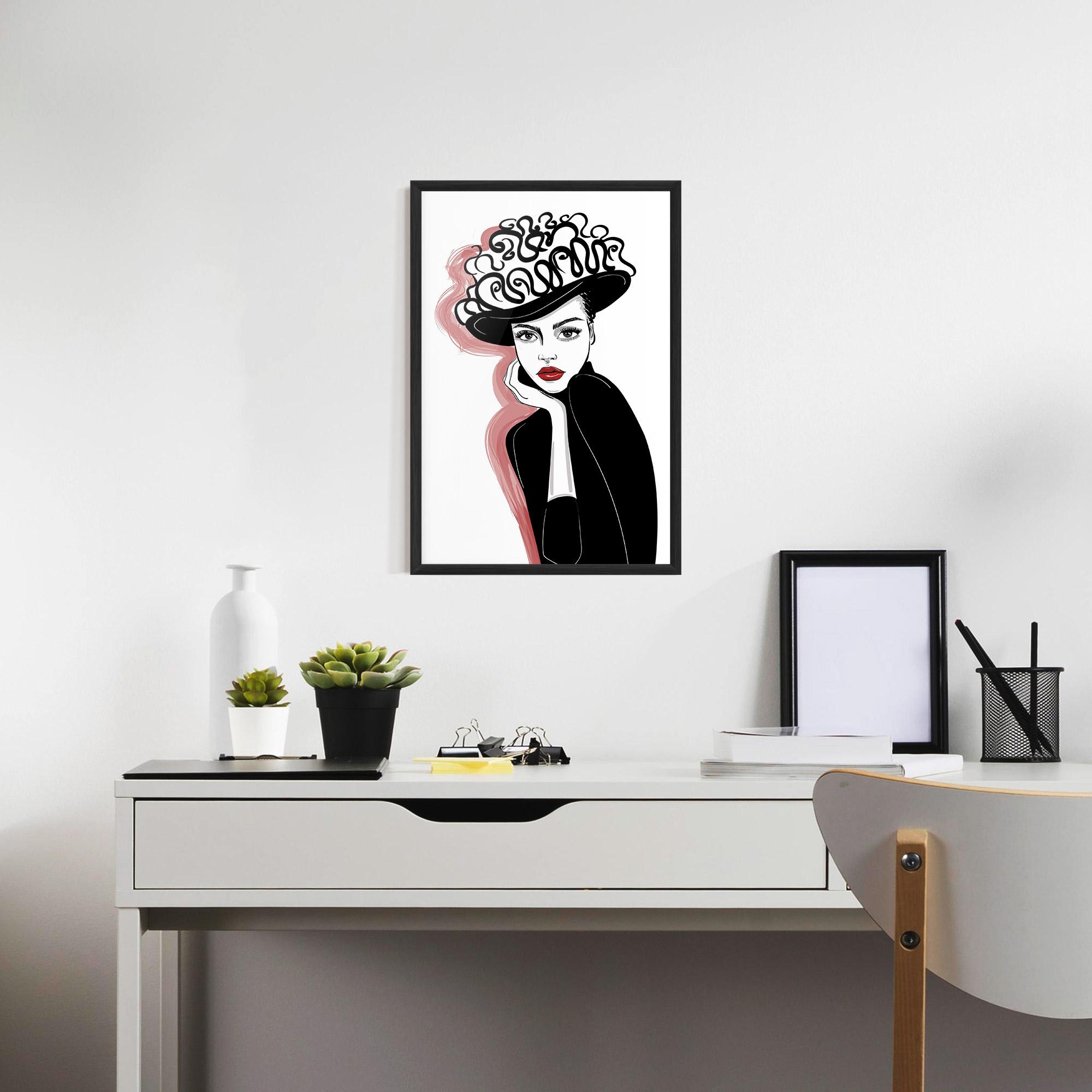 Keretezett Poszter Vintage Drawing mockup 7