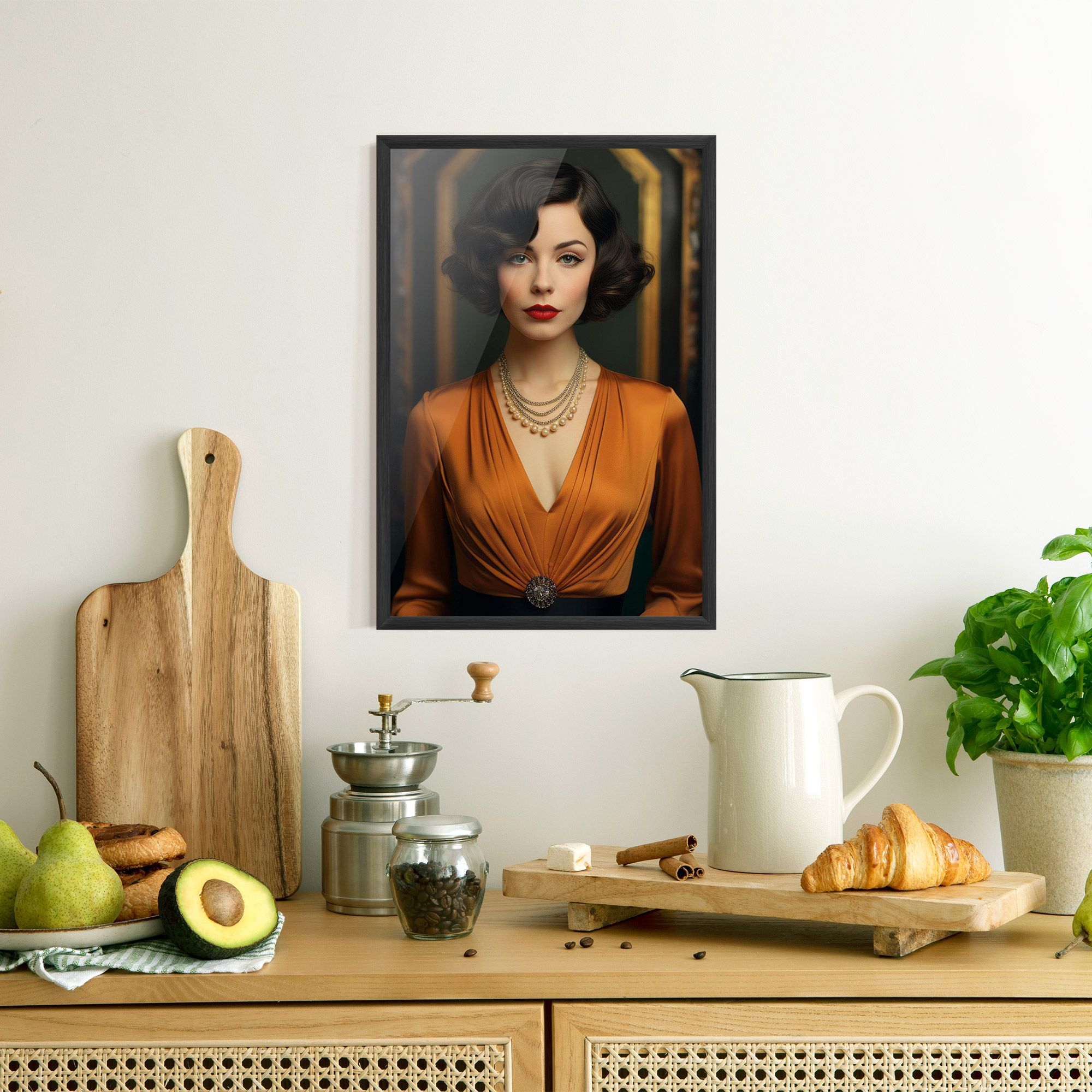 Orange Blouse Pearls mockup 8