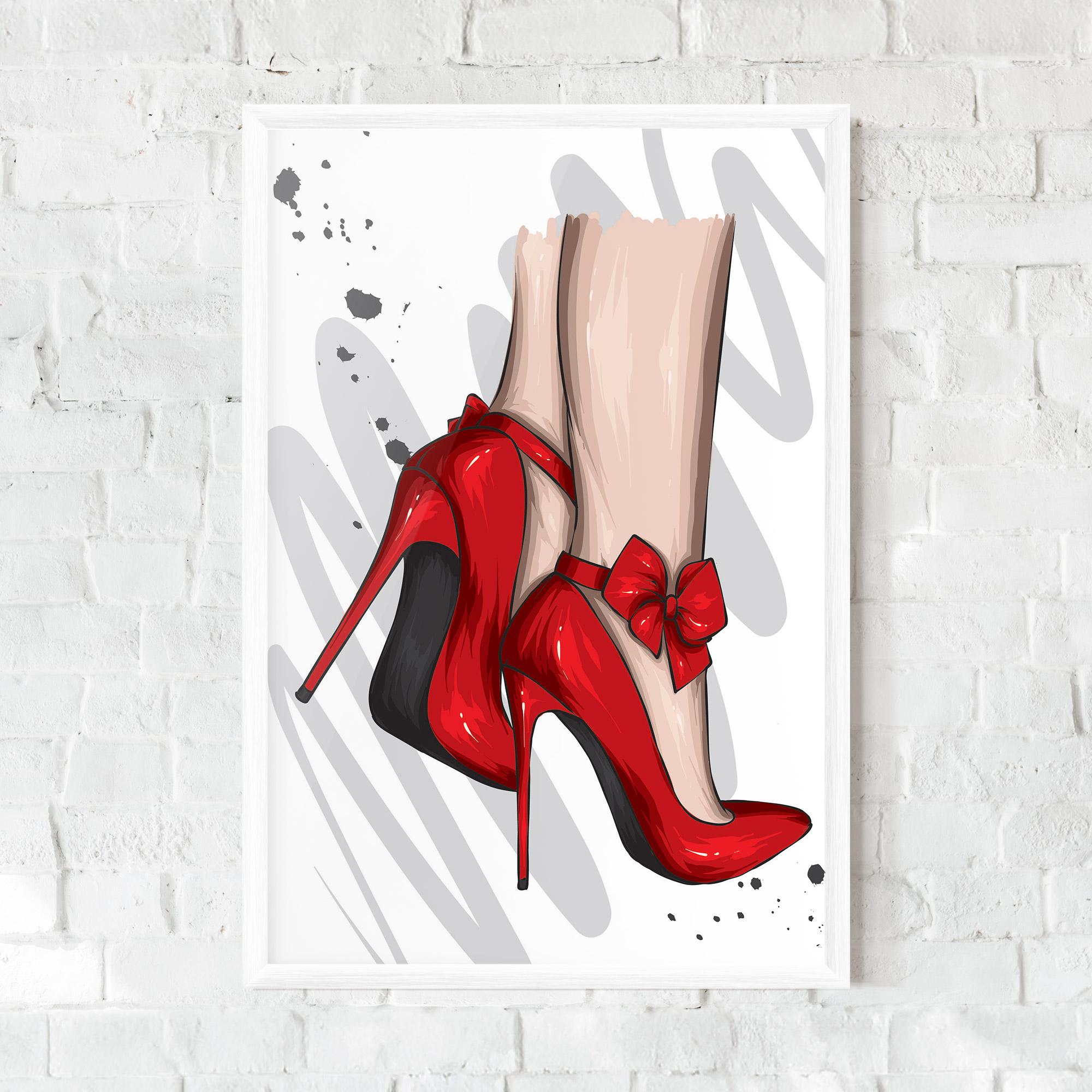 Keretezett Poszter Red Bow Heels mockup 0
