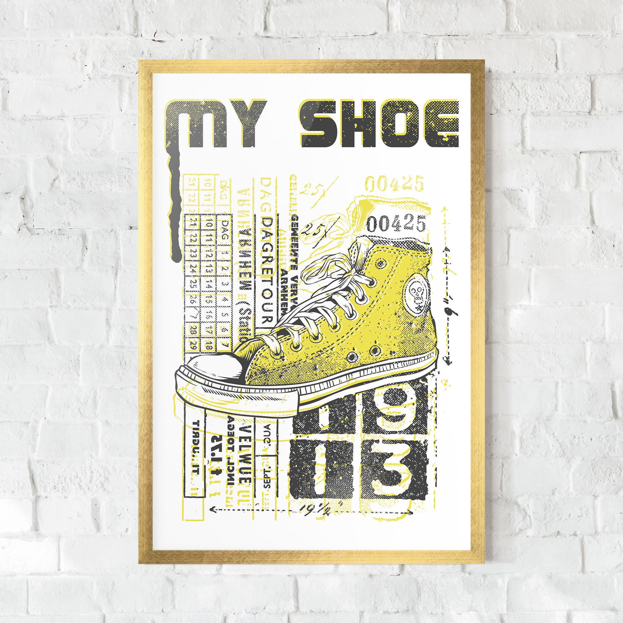 Keretezett Poszter My Shoe Yellow mockup 0