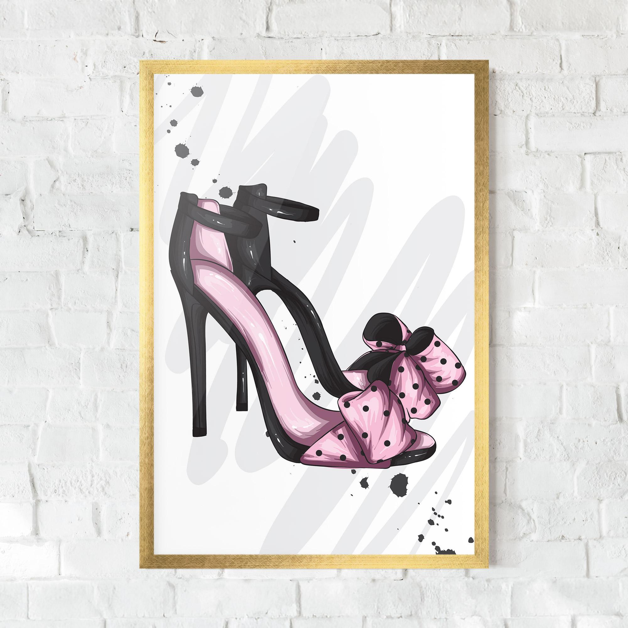 Keretezett Poszter Pink Black Heels mockup 0