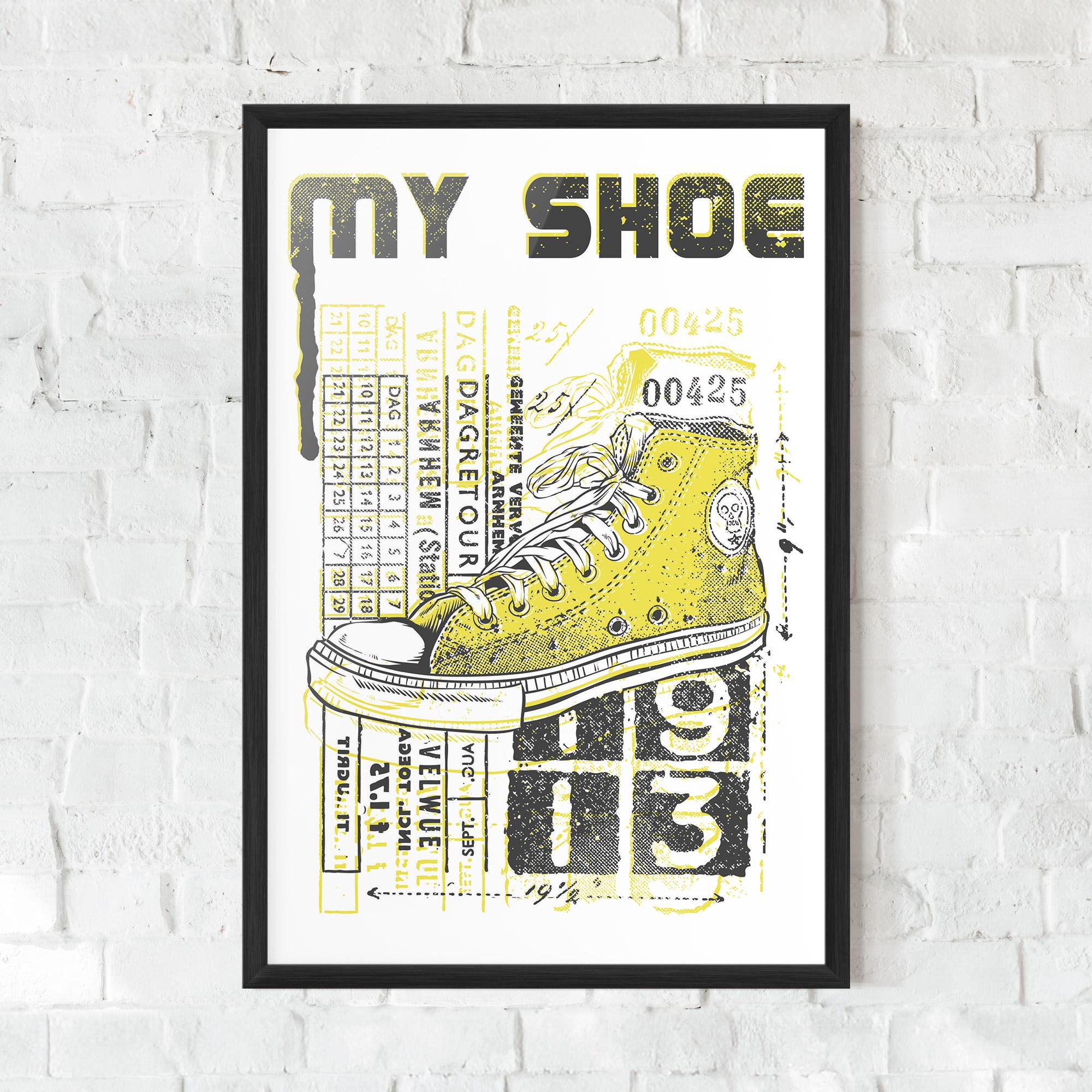 Keretezett Poszter My Shoe Yellow mockup 0