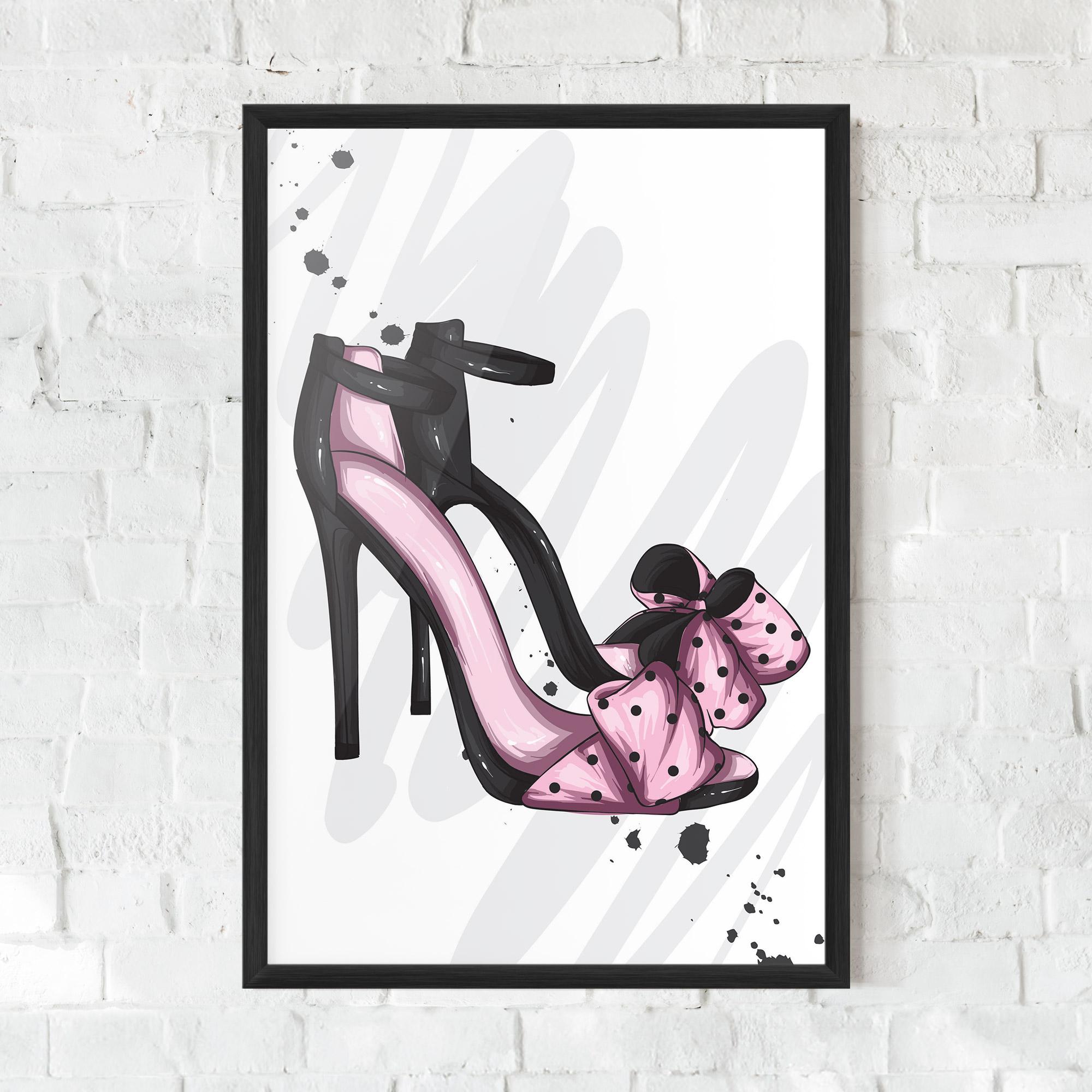 Keretezett Poszter Pink Black Heels mockup 0