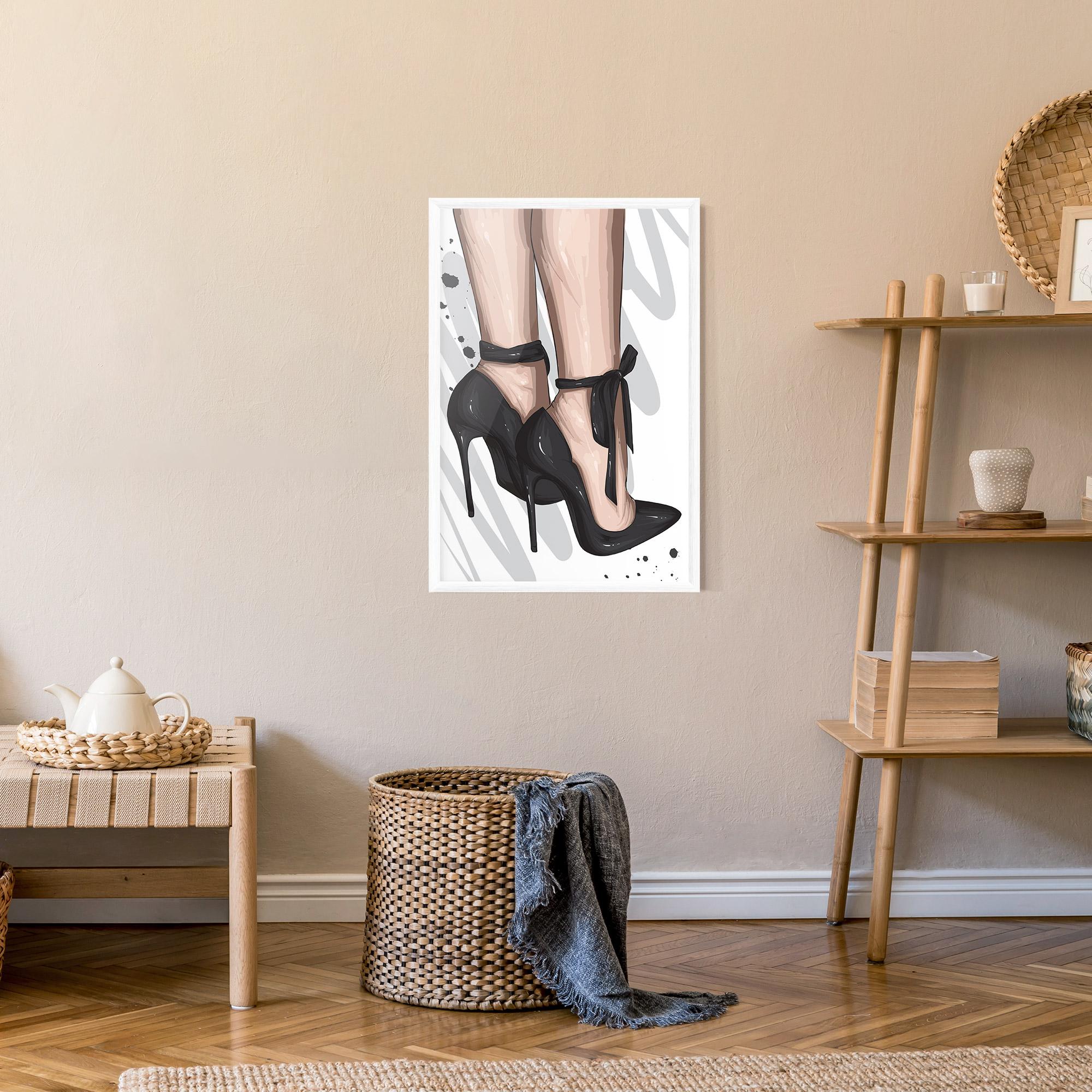 Keretezett Poszter Black Woman Shoes mockup 9