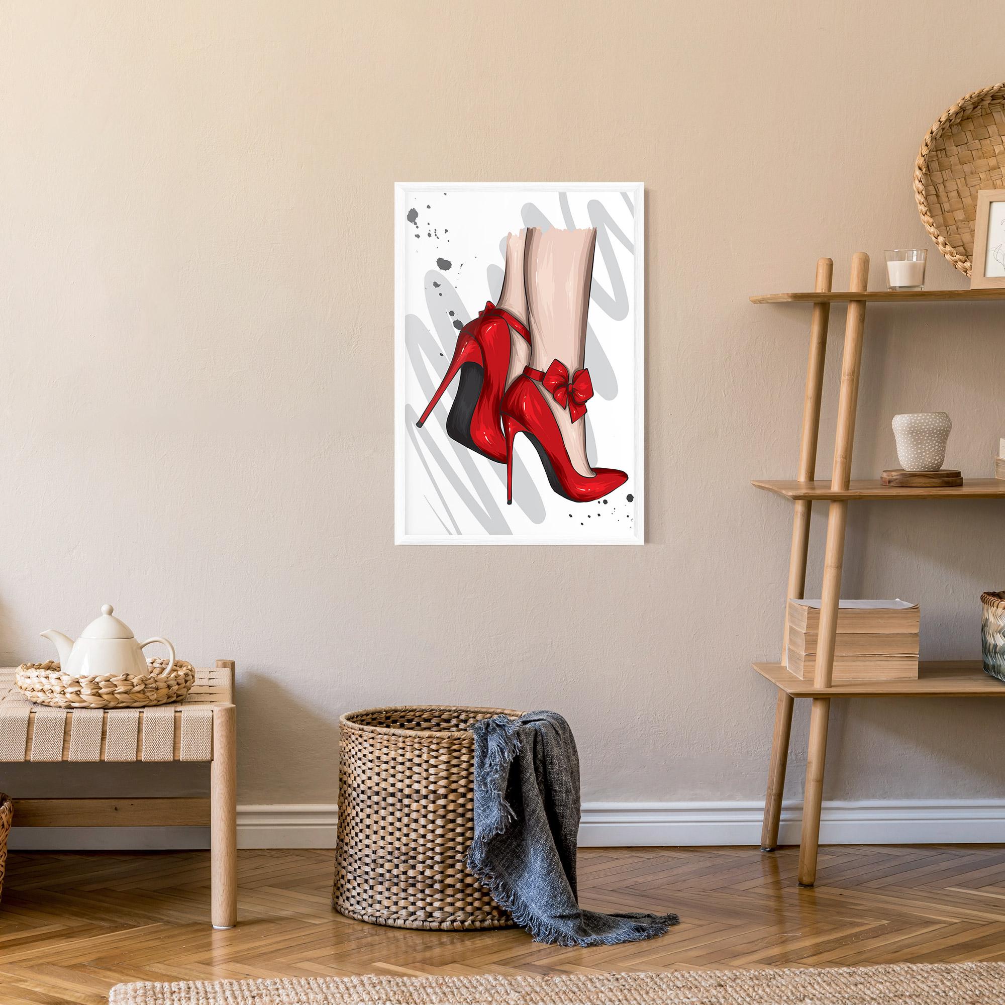 Keretezett Poszter Red Bow Heels mockup 9