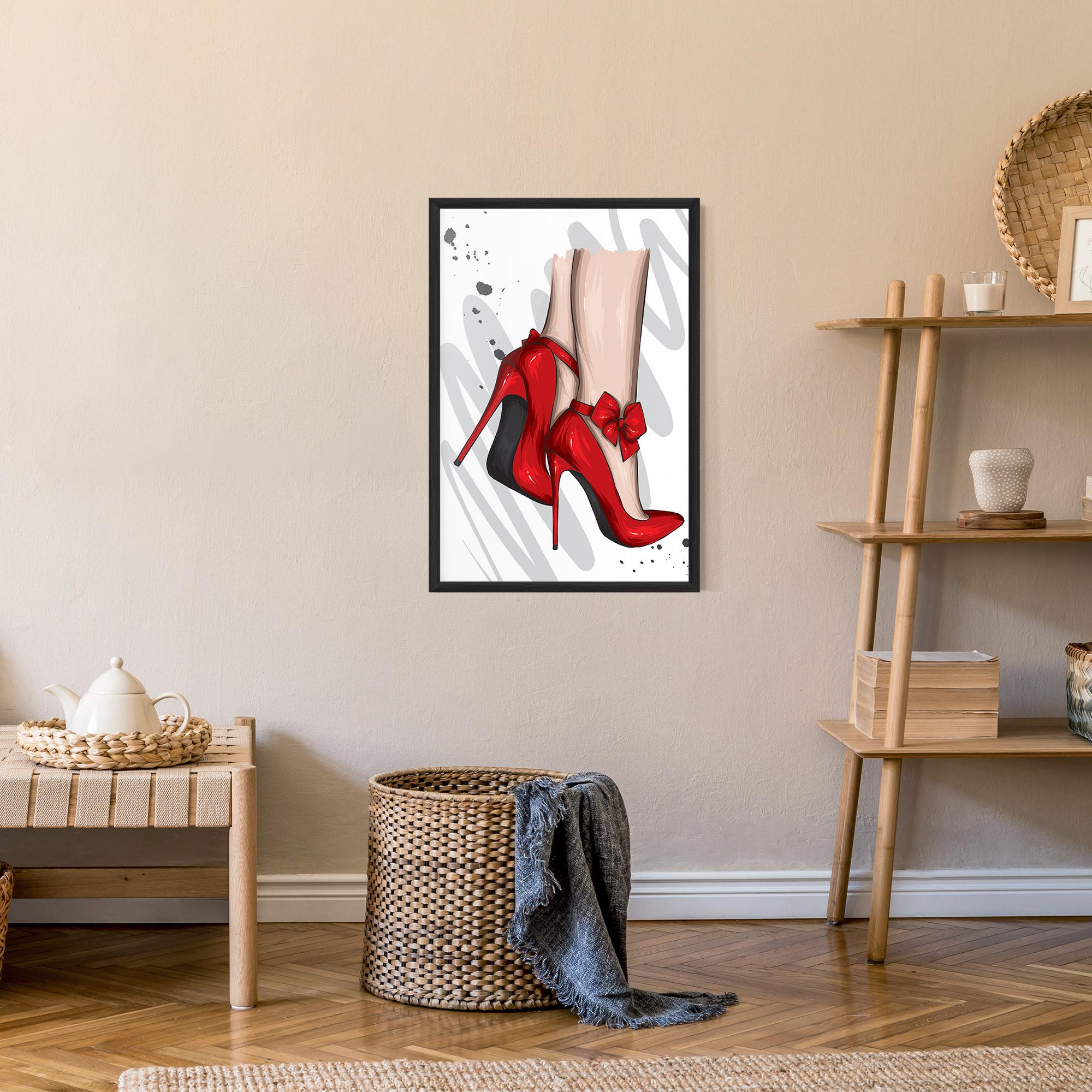 Keretezett Poszter Red Bow Heels mockup 9