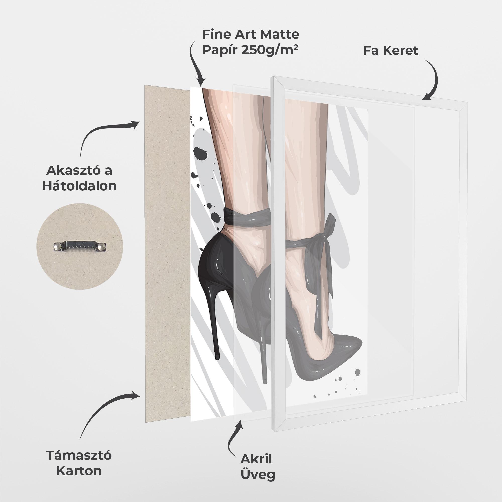 Keretezett Poszter Black Woman Shoes mockup 1