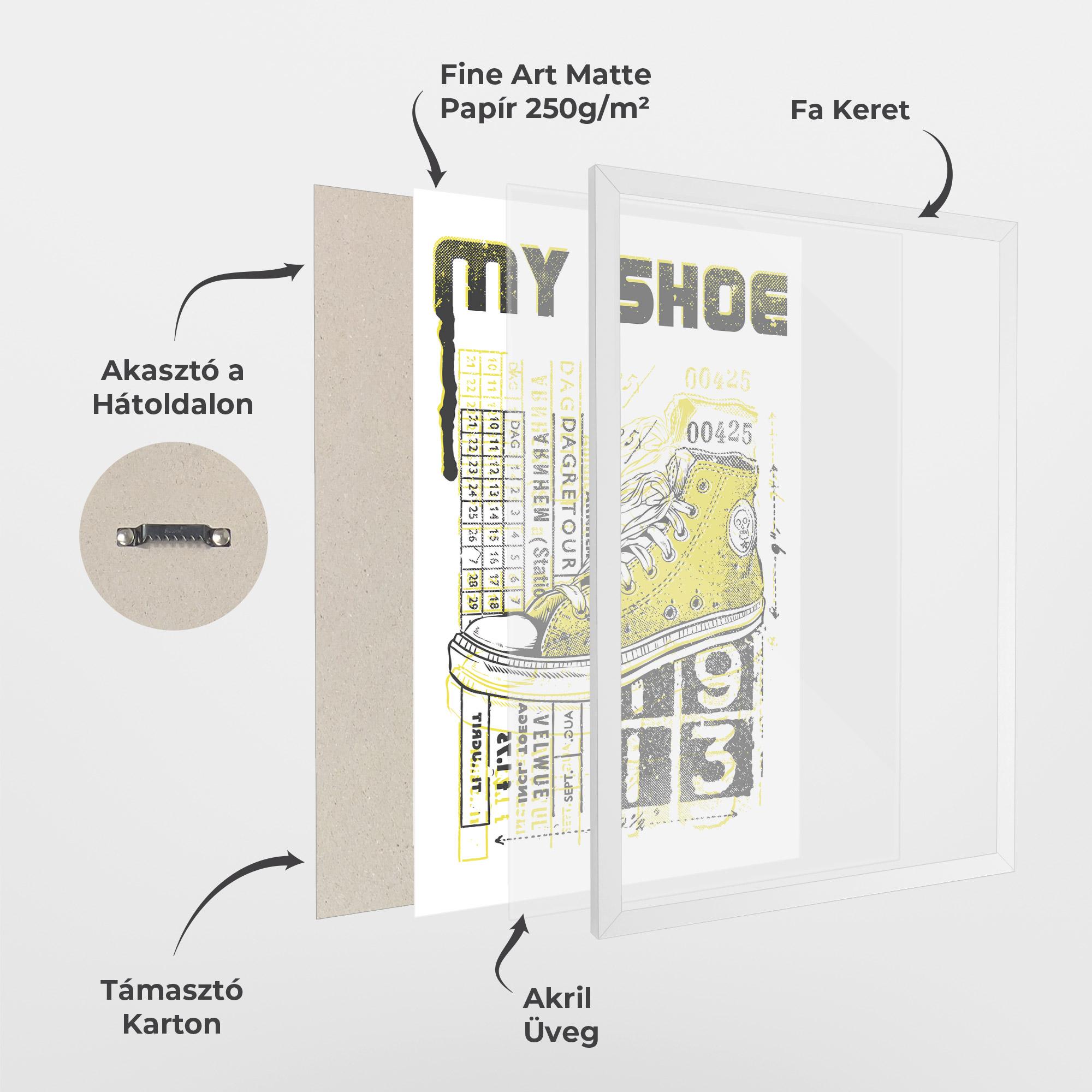 Keretezett Poszter My Shoe Yellow mockup 1