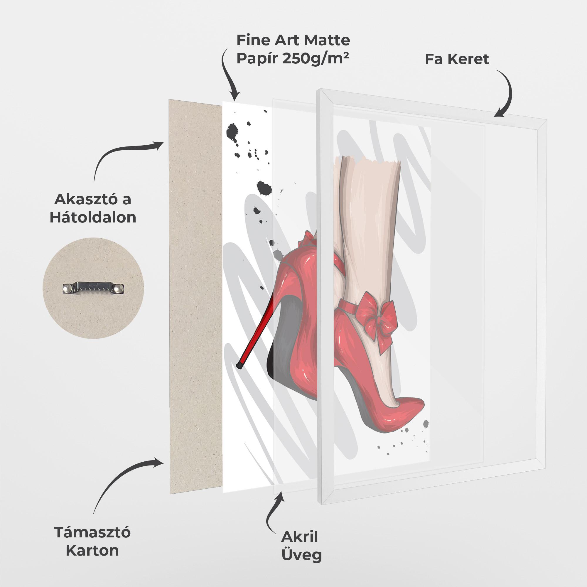 Keretezett Poszter Red Bow Heels mockup 1
