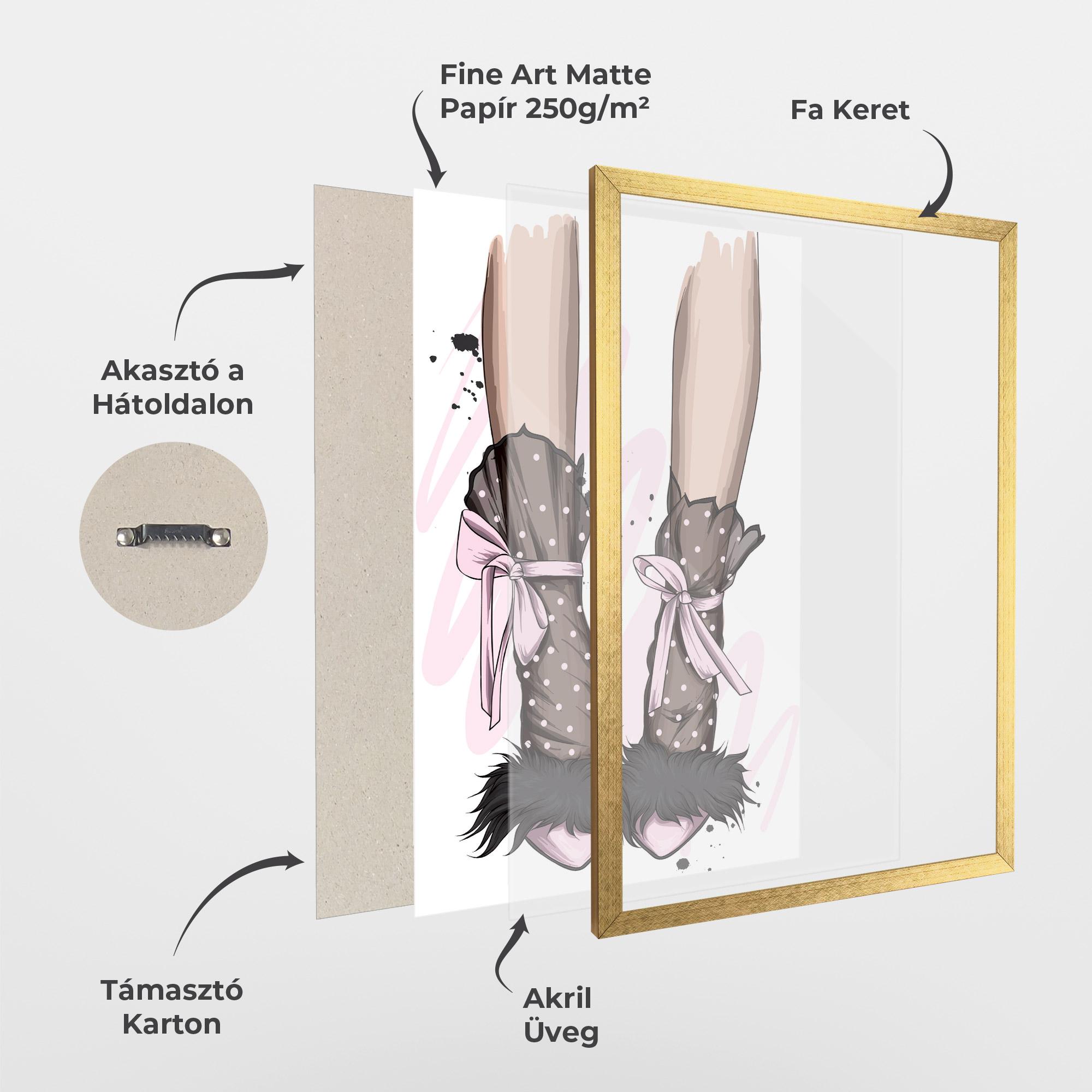 Keretezett Poszter Black Cute Heels mockup 1