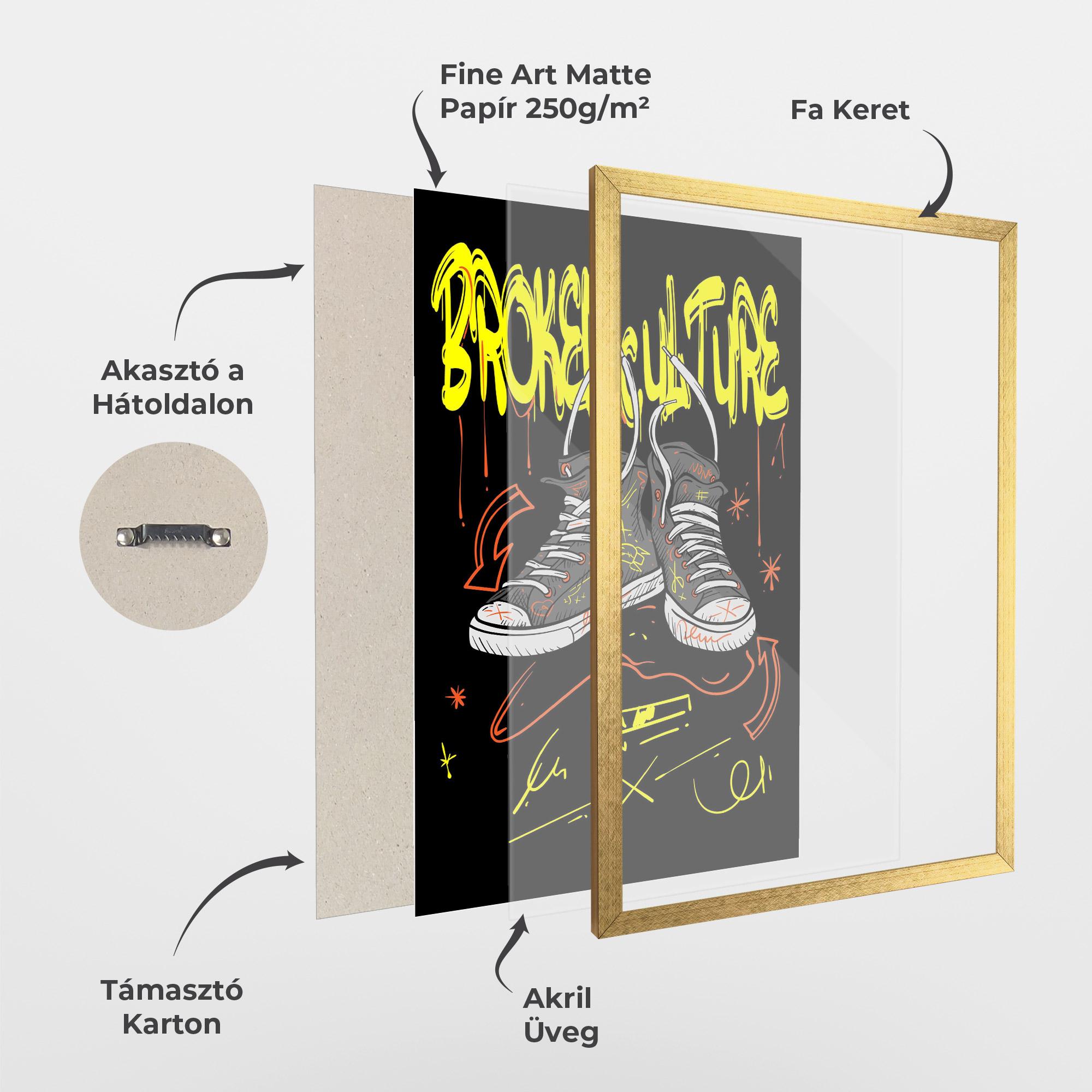 Keretezett Poszter Broken Culture mockup 1