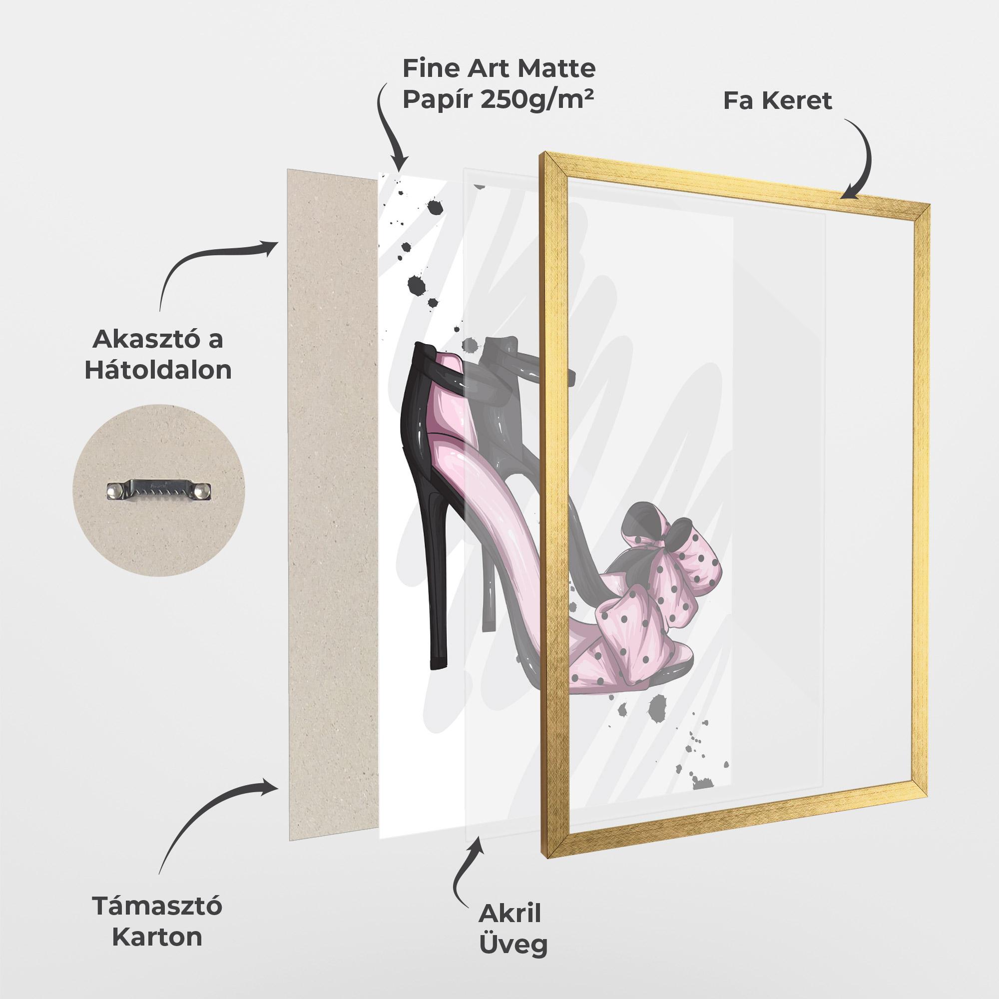 Keretezett Poszter Pink Black Heels mockup 1