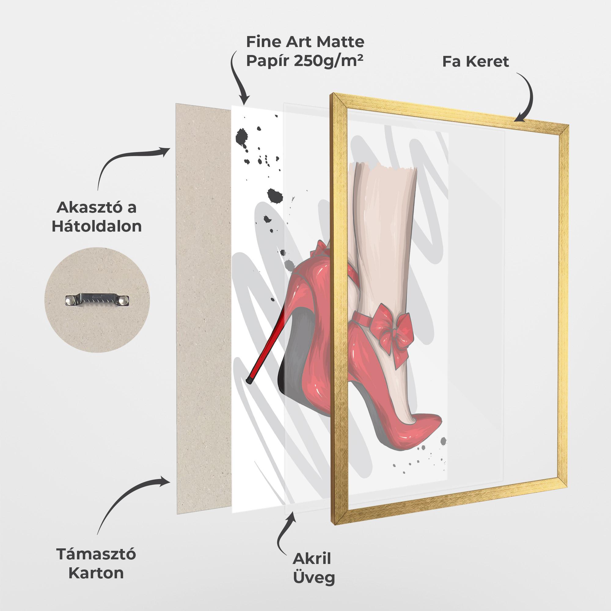 Keretezett Poszter Red Bow Heels mockup 1