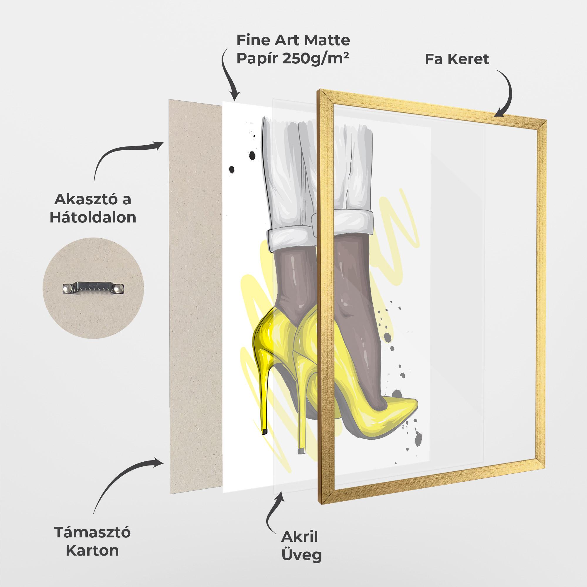 Keretezett Poszter Yellow Shoes mockup 1