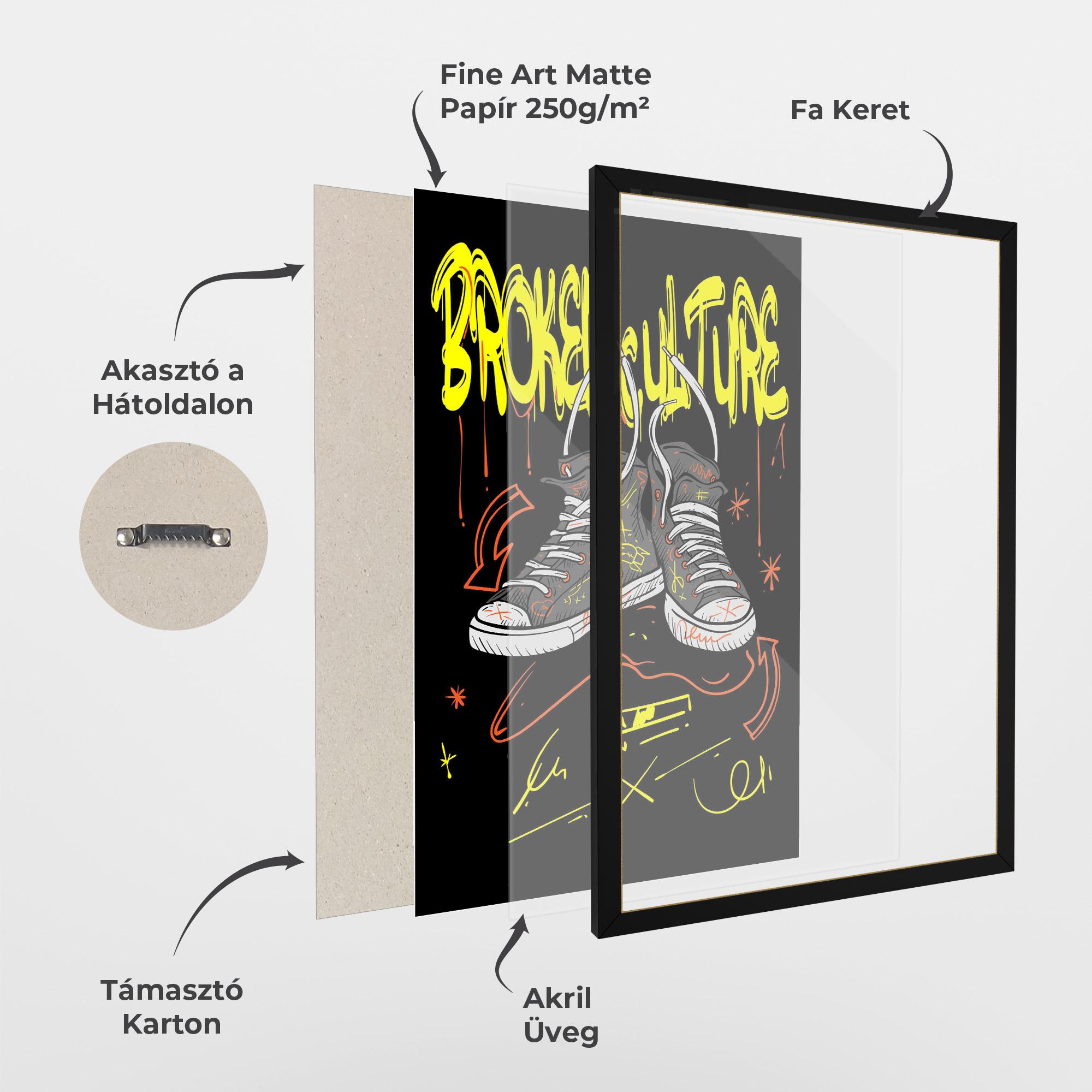 Keretezett Poszter Broken Culture mockup 1