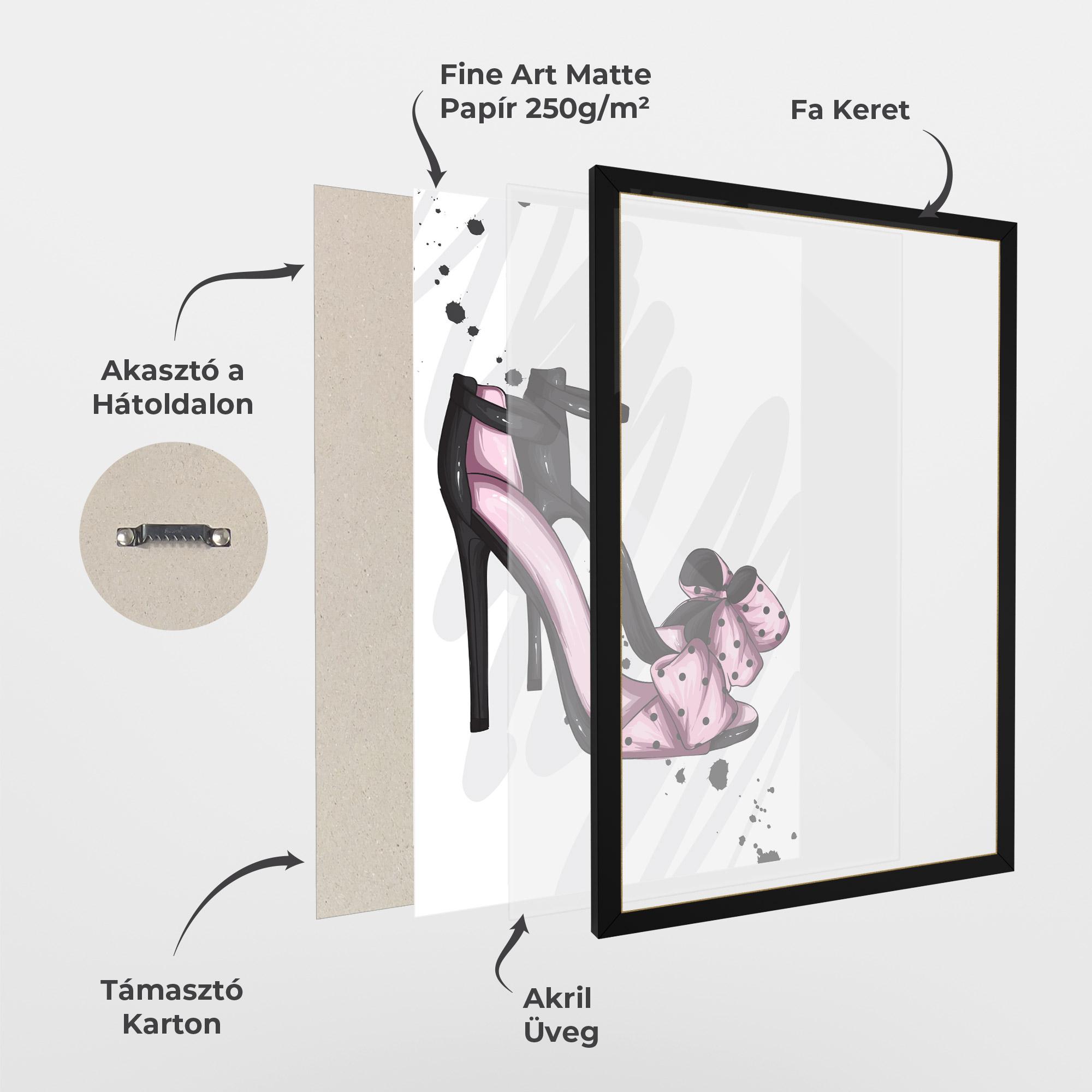 Keretezett Poszter Pink Black Heels mockup 1