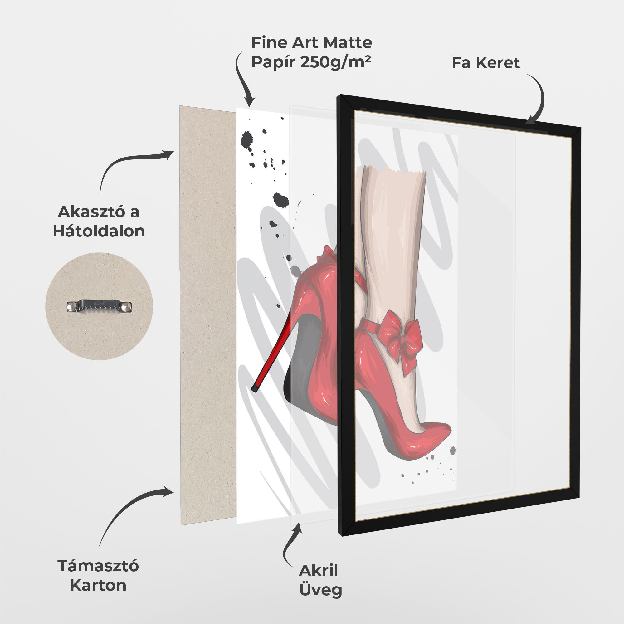 Keretezett Poszter Red Bow Heels mockup 1