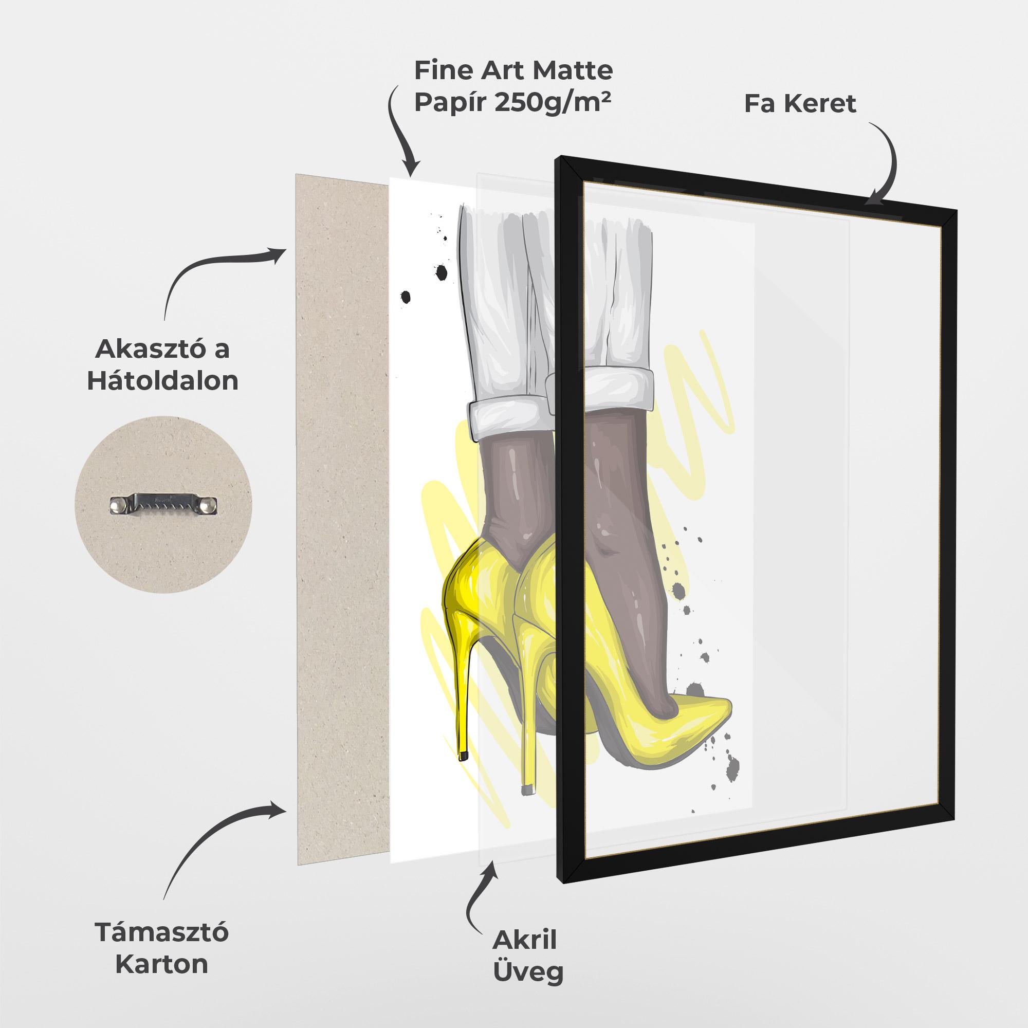 Keretezett Poszter Yellow Shoes mockup 1