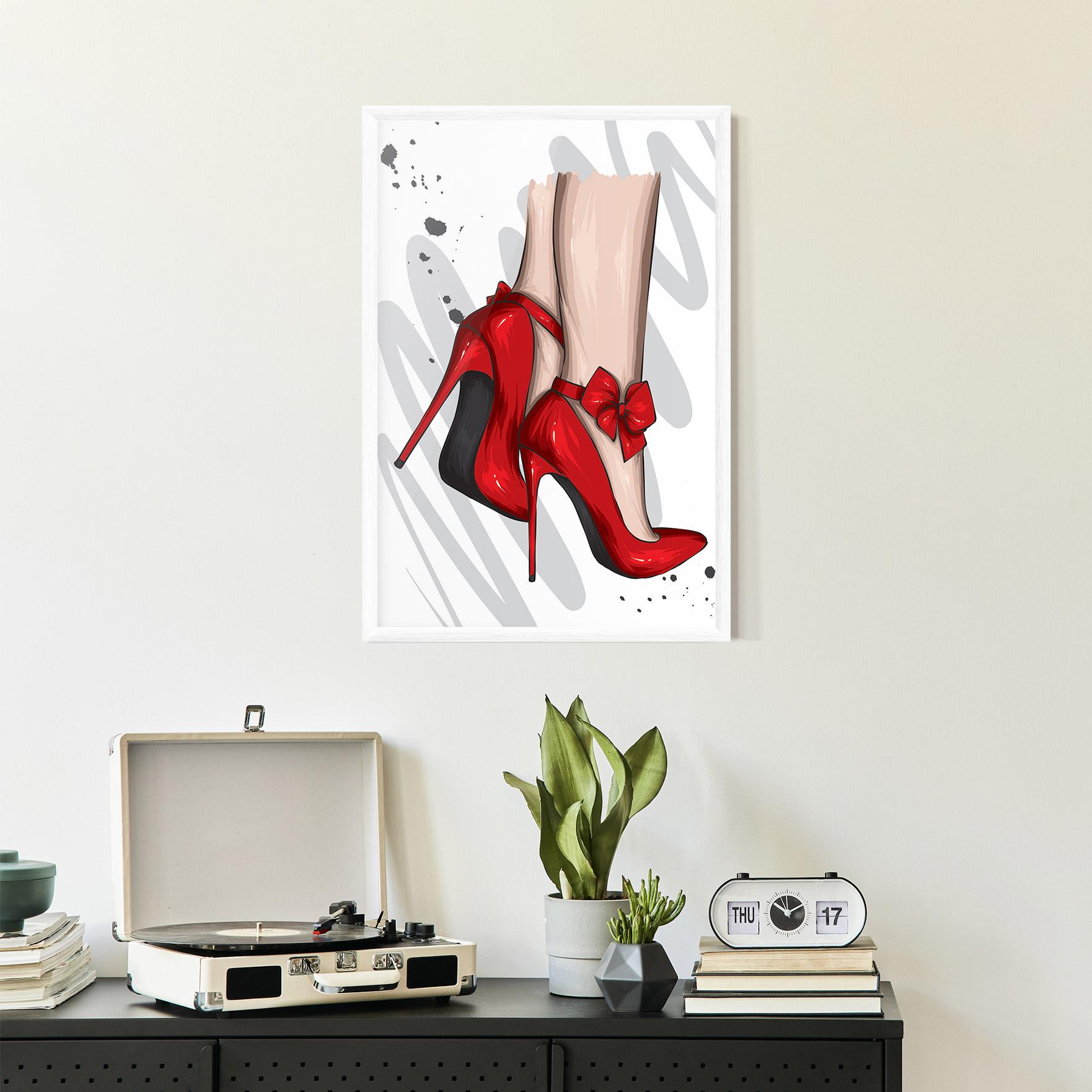 Keretezett Poszter Red Bow Heels mockup 2