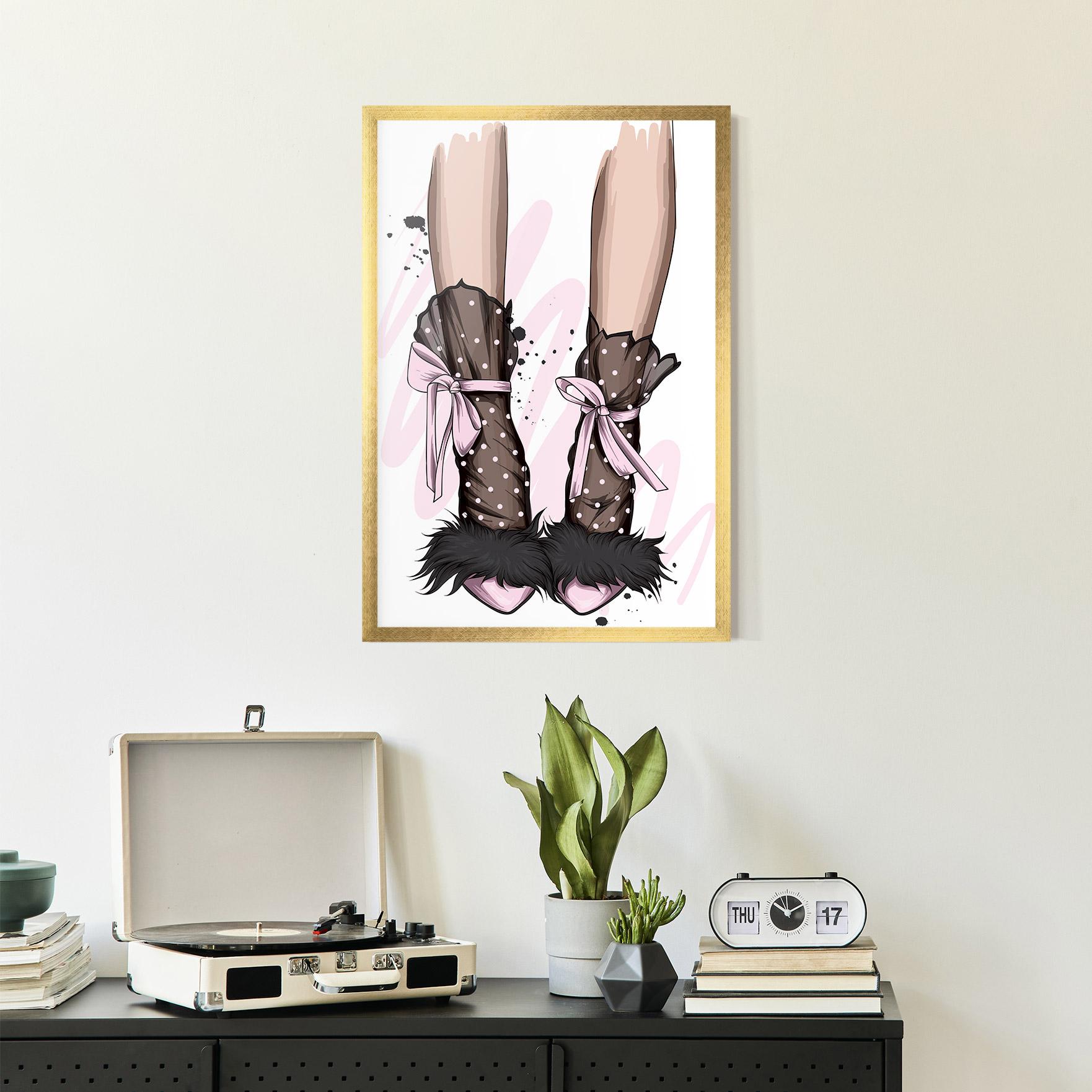 Keretezett Poszter Black Cute Heels mockup 2