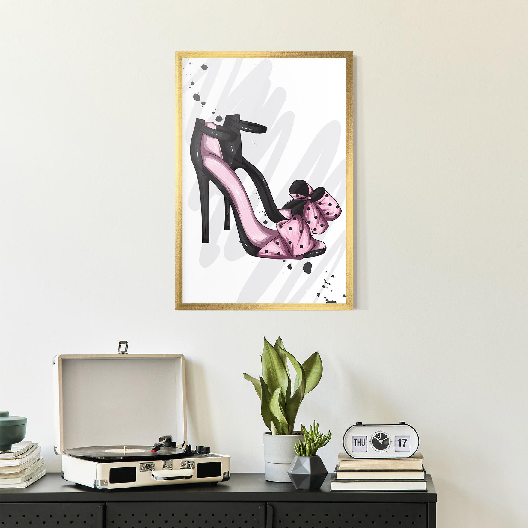 Keretezett Poszter Pink Black Heels mockup 2