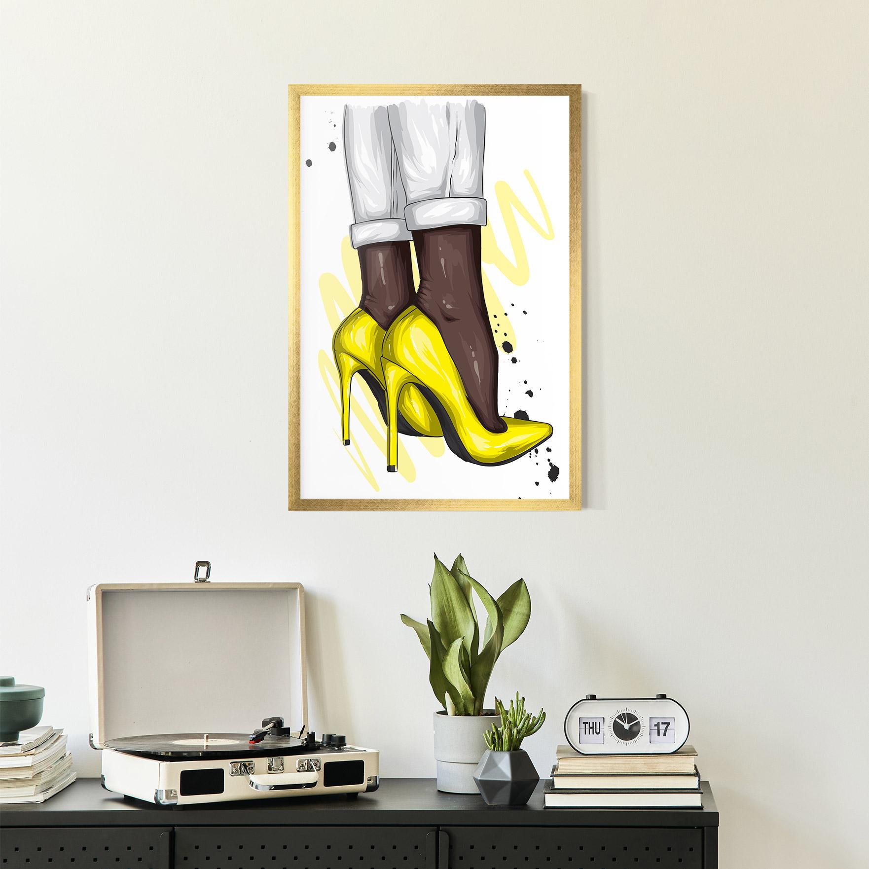 Keretezett Poszter Yellow Shoes mockup 2