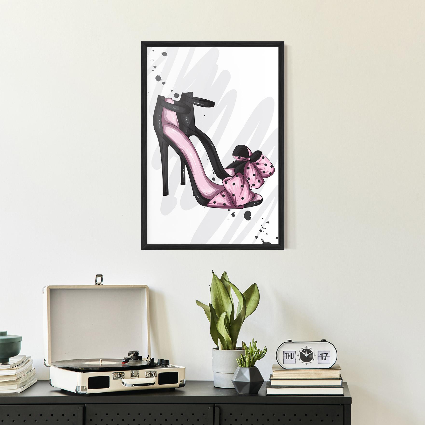 Keretezett Poszter Pink Black Heels mockup 2